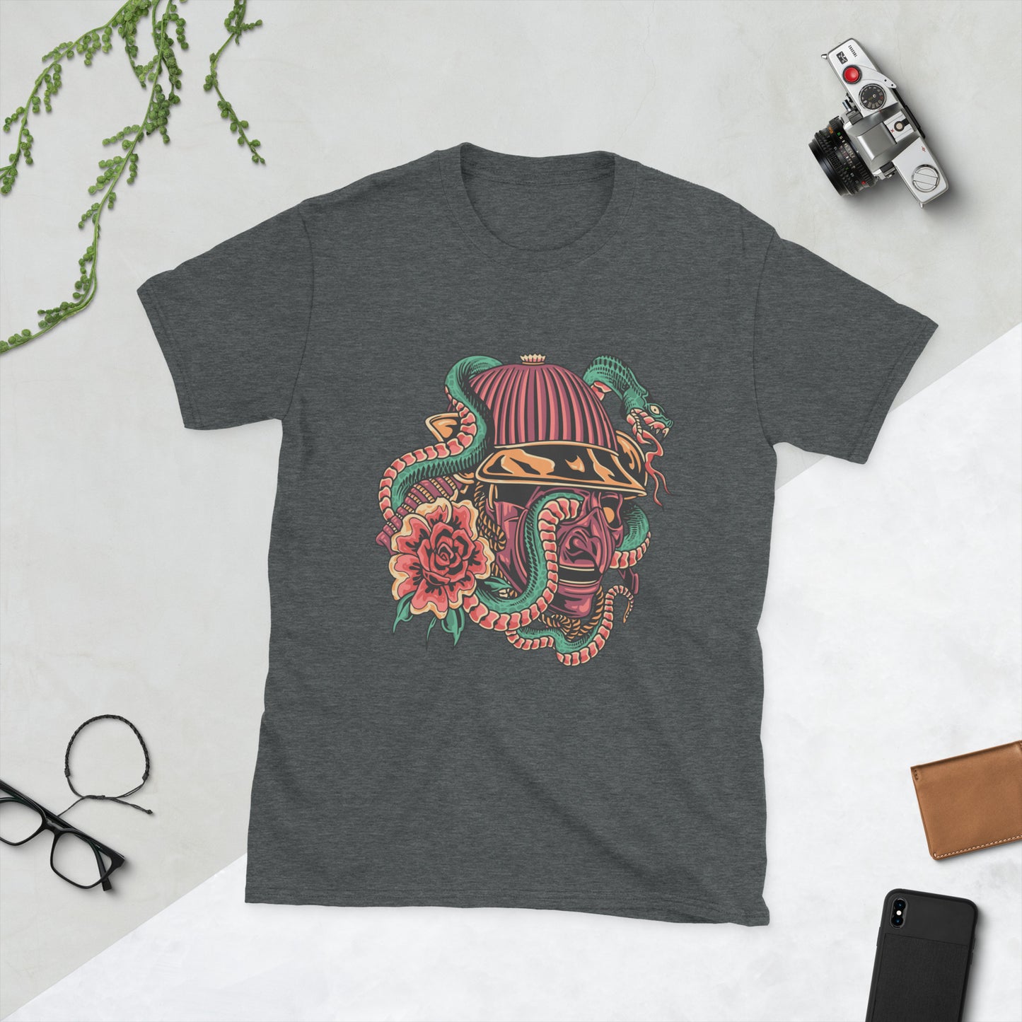 Snake with flowers Short-Sleeve Unisex T-Shirt