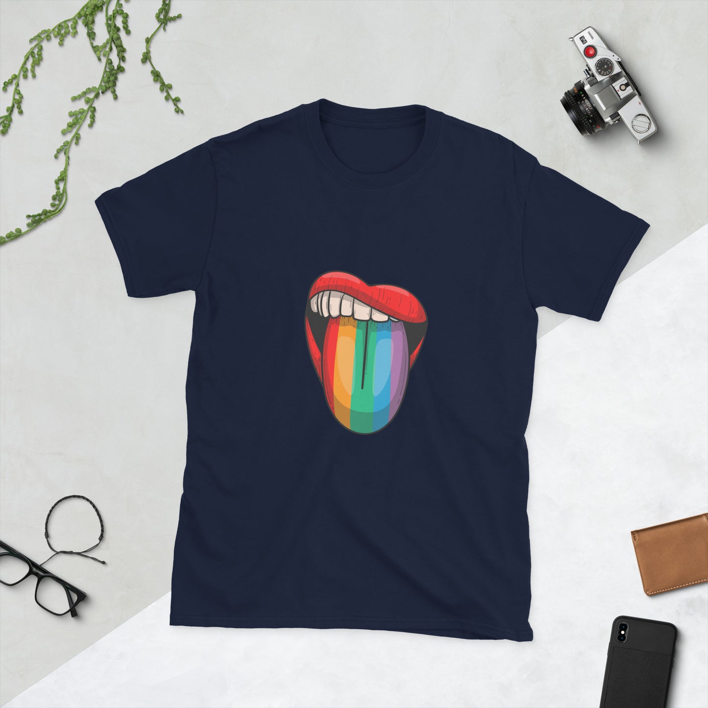 Rainbow Tongue Short-Sleeve Unisex T-Shirt