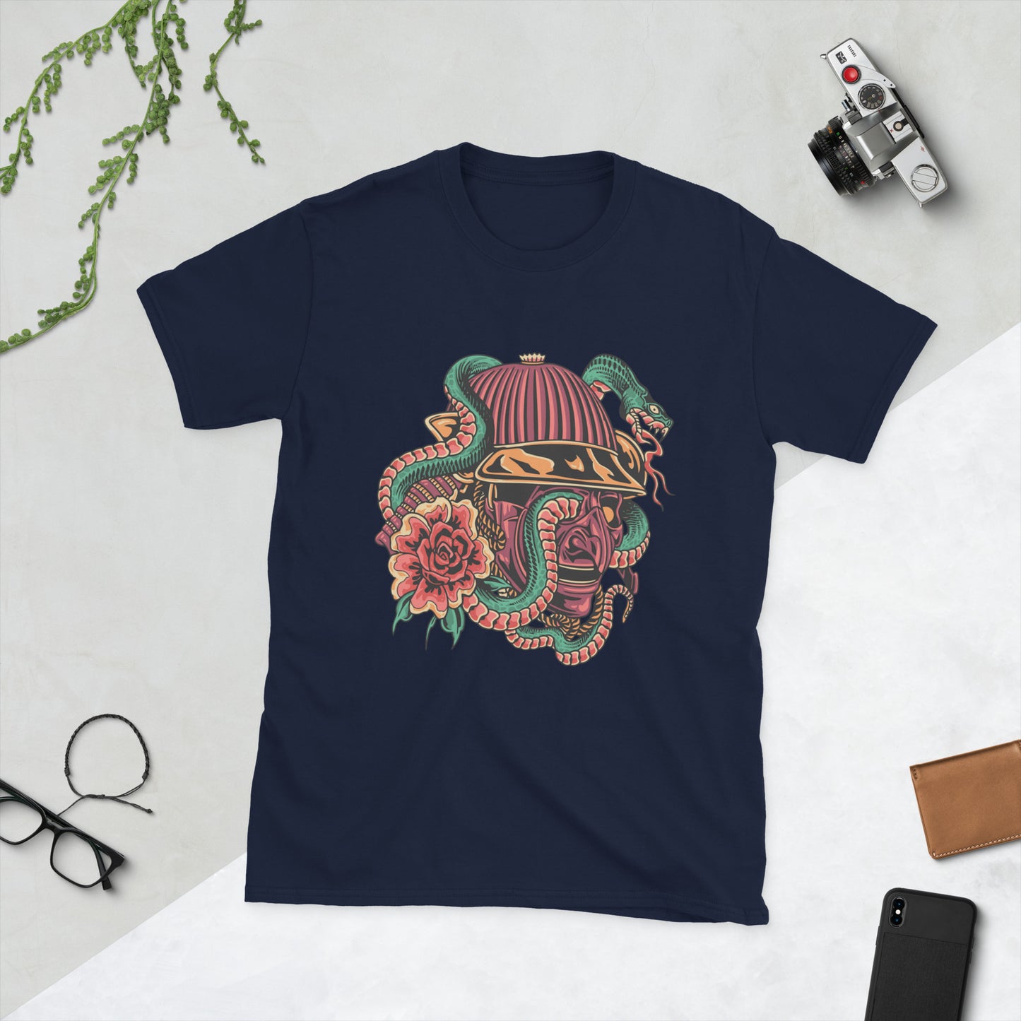 Snake with flowers Short-Sleeve Unisex T-Shirt