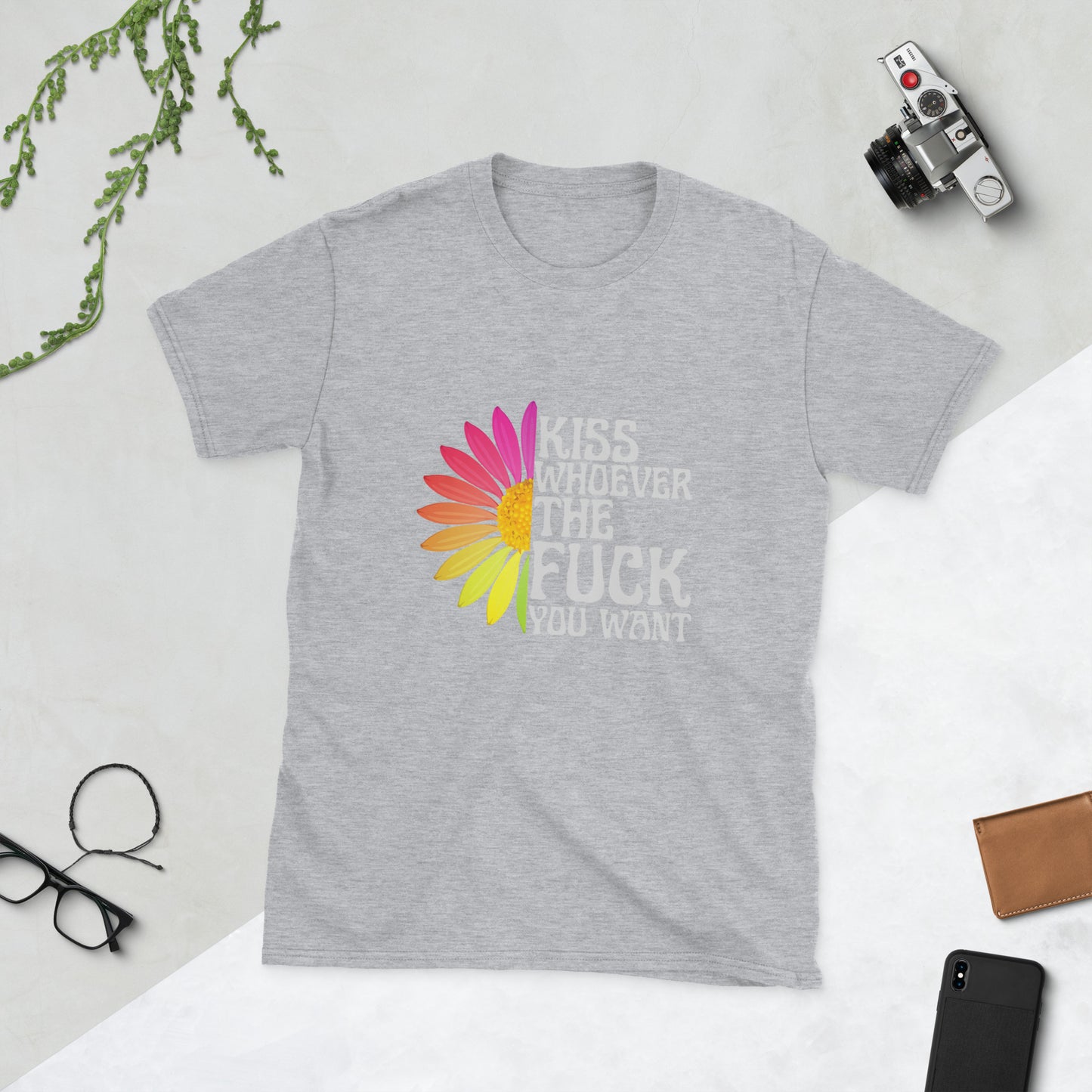 Kiss whoever you want Short-Sleeve Unisex T-Shirt