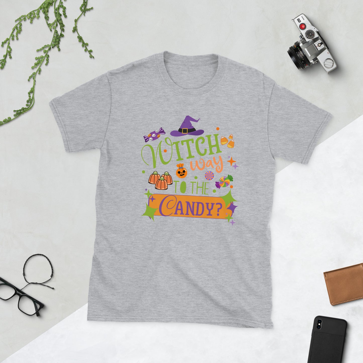 Witch way to the candy Short-Sleeve Unisex T-Shirt