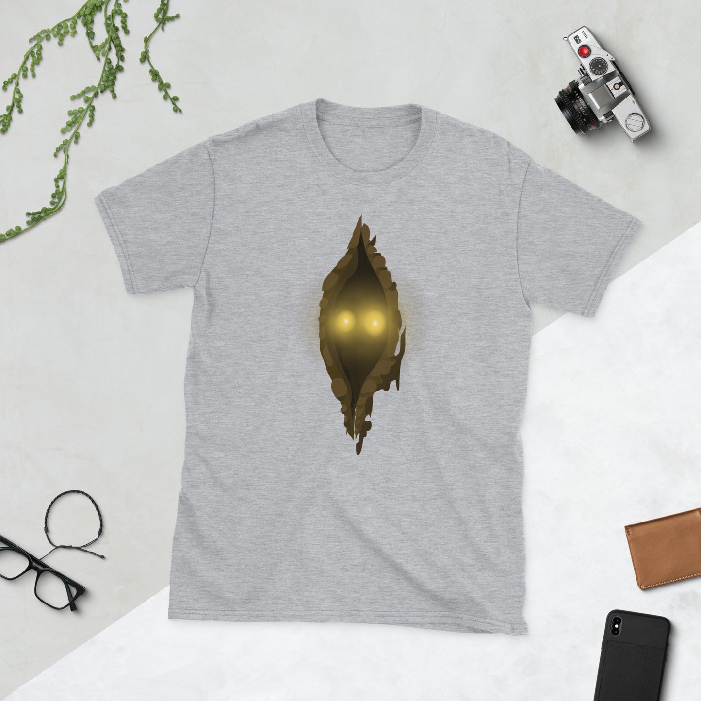 Glowing eyes peeking Short-Sleeve Unisex T-Shirt