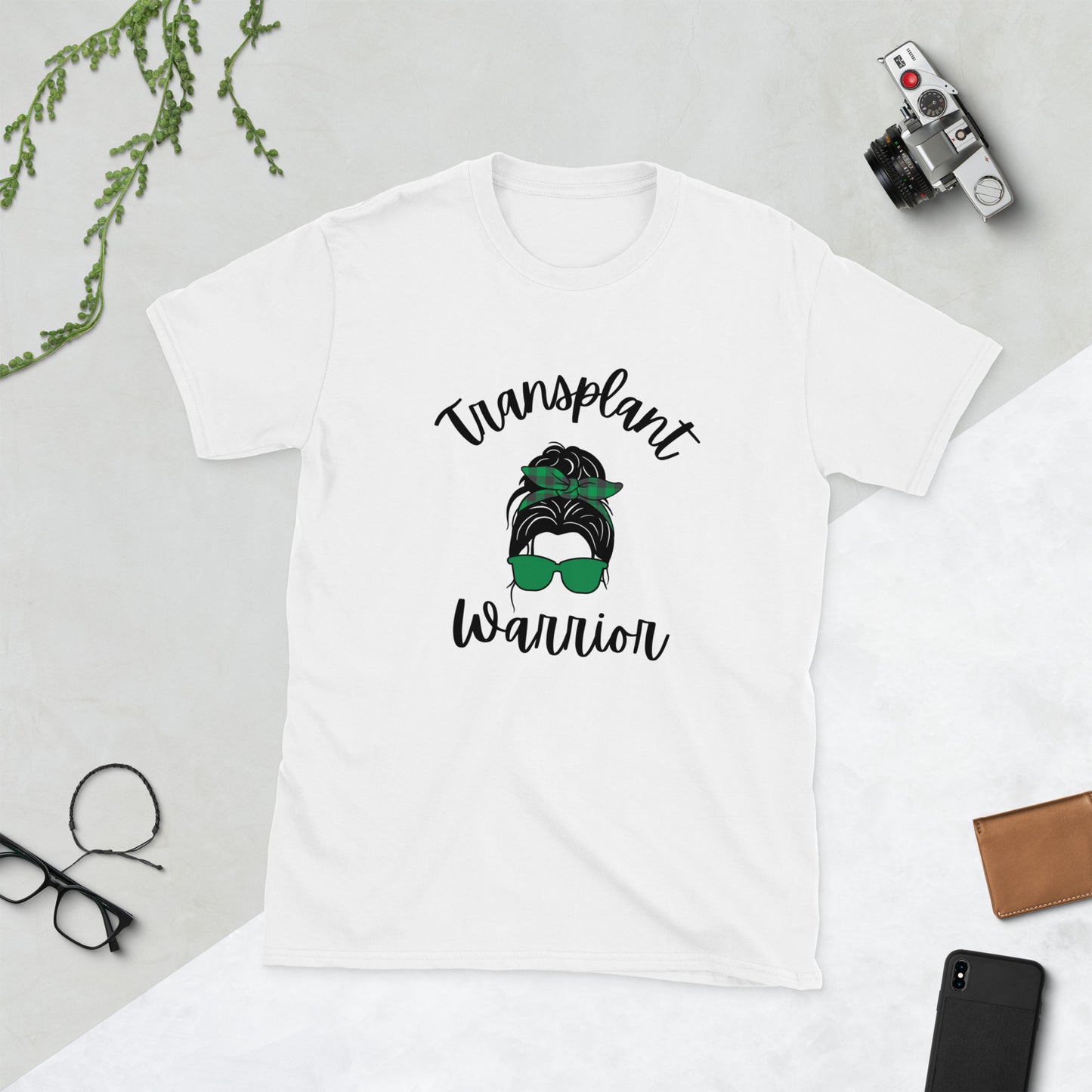 Messy bun transplant warrior Short-Sleeve Unisex T-Shirt