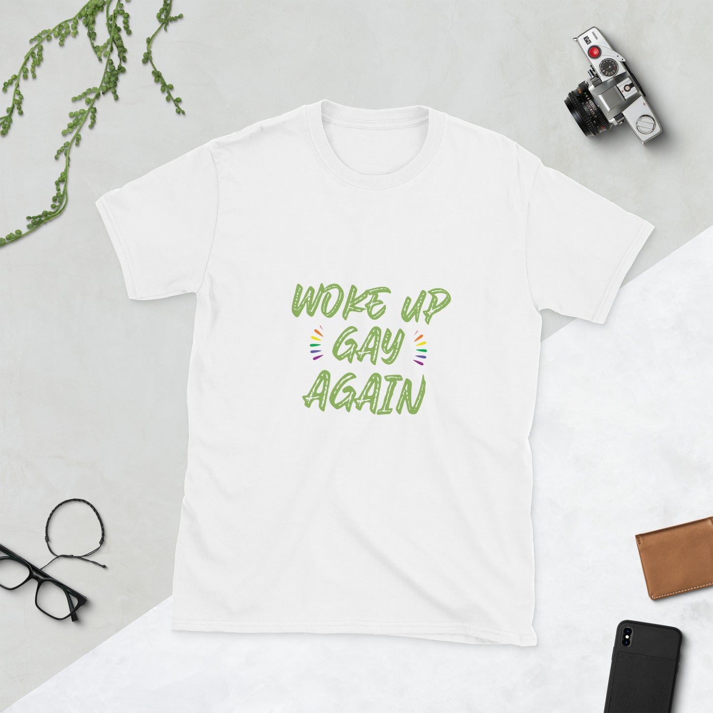 Woke up gay again Short-Sleeve Unisex T-Shirt