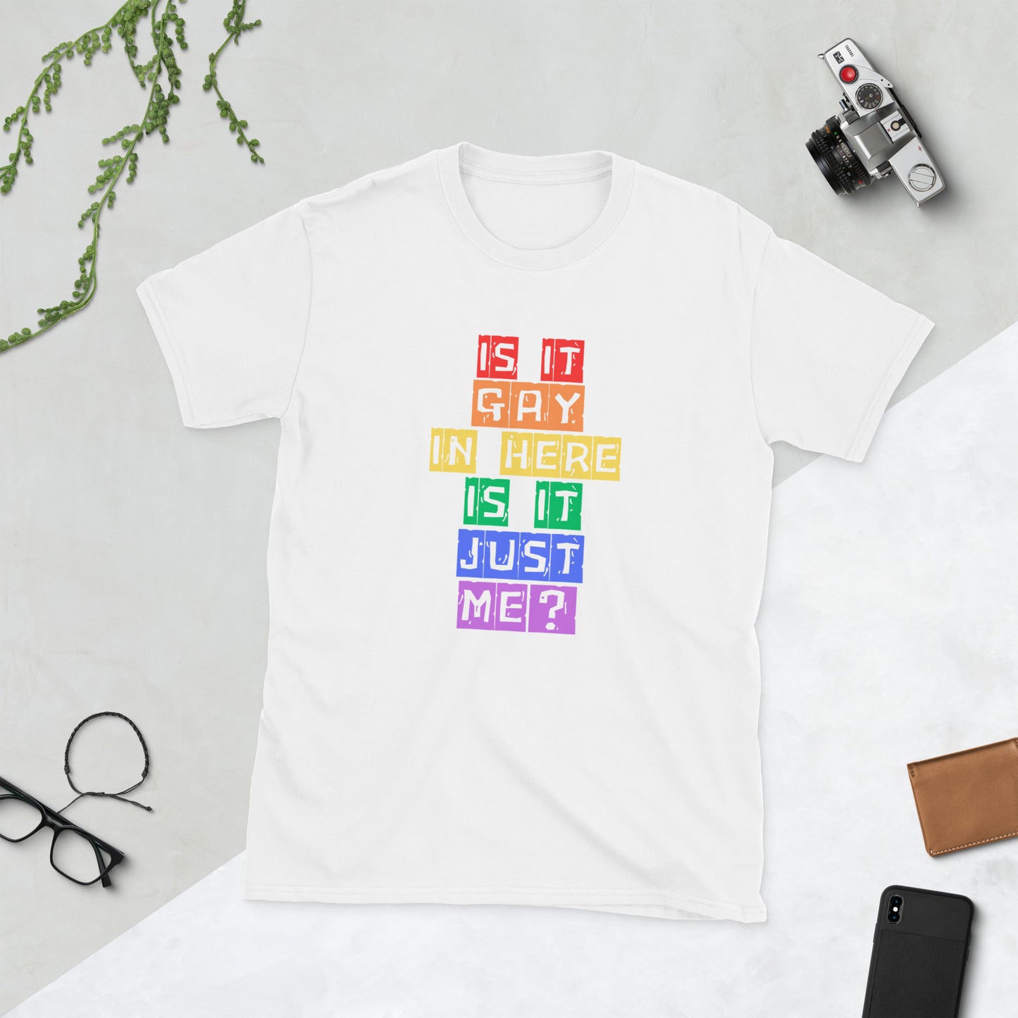 Is it gay in here Short-Sleeve Unisex T-Shirt