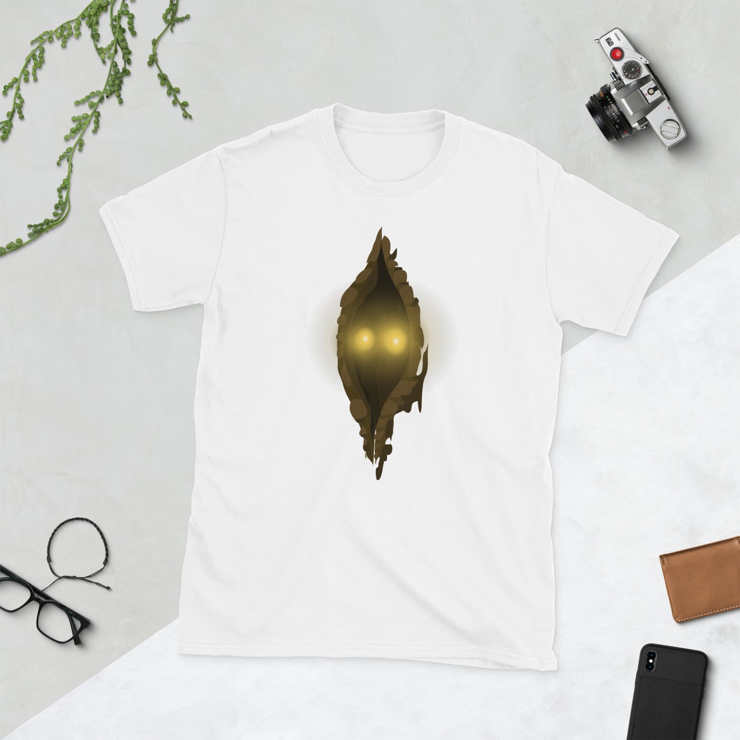 Glowing eyes peeking Short-Sleeve Unisex T-Shirt
