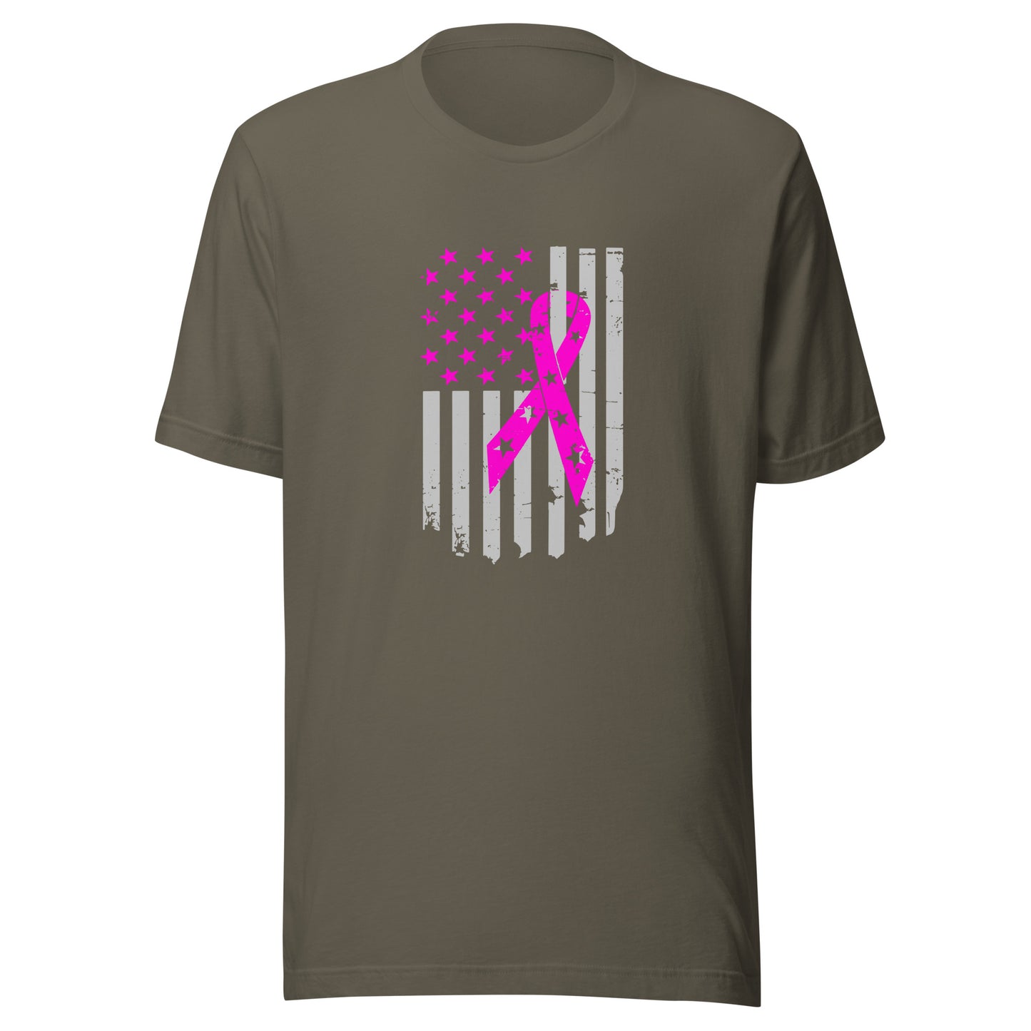 Distressed flag and ribbon Unisex t-shirt