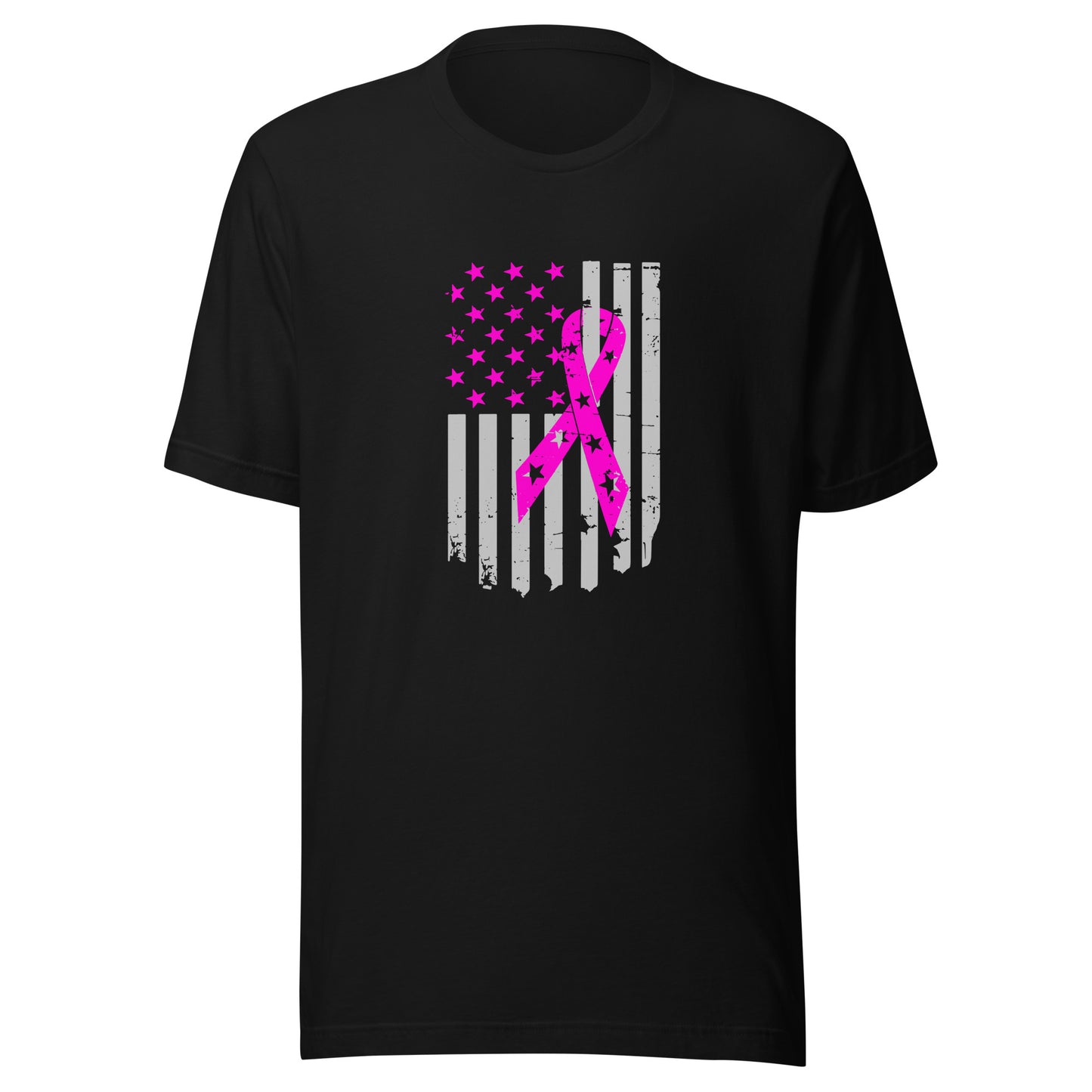 Distressed flag and ribbon Unisex t-shirt
