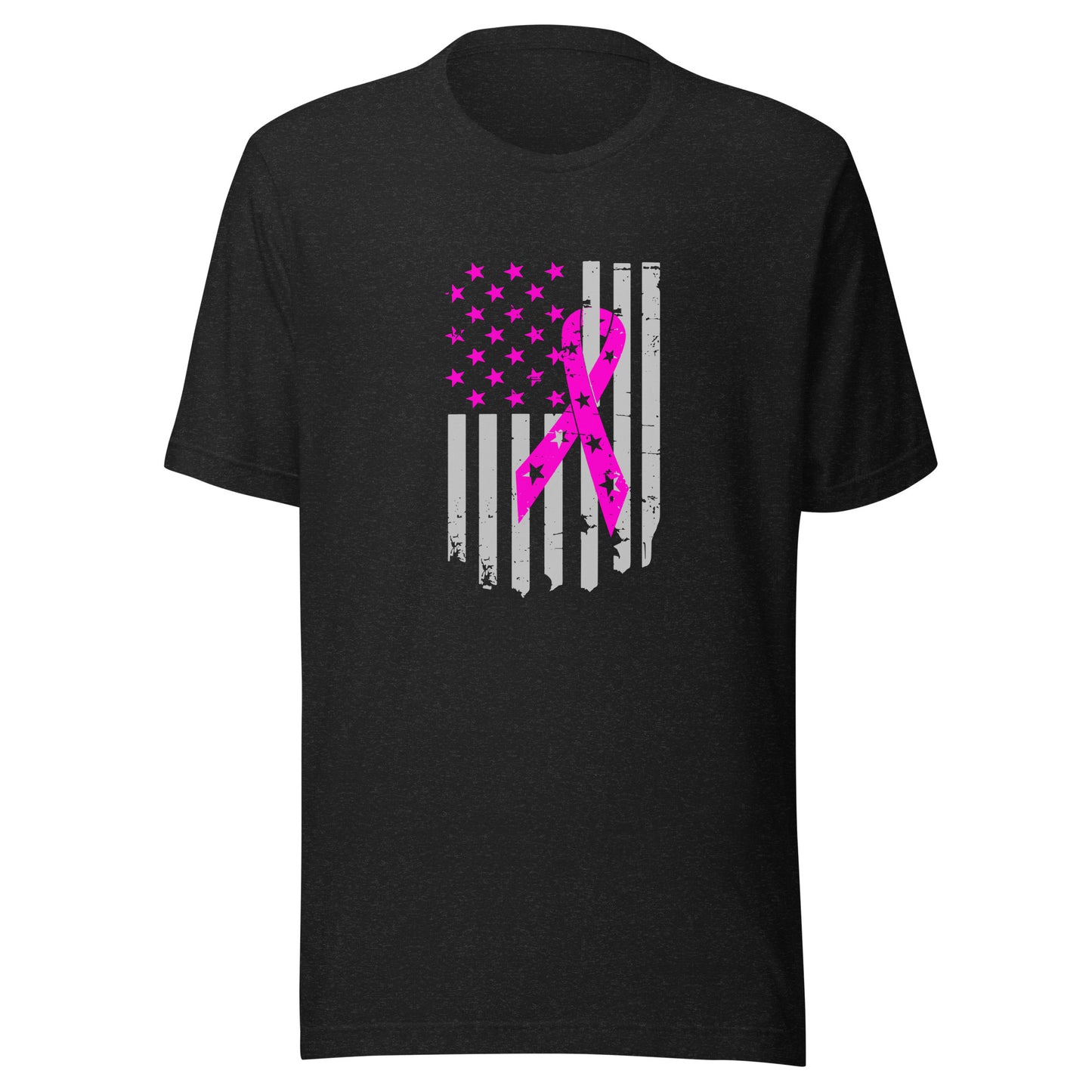 Distressed flag and ribbon Unisex t-shirt