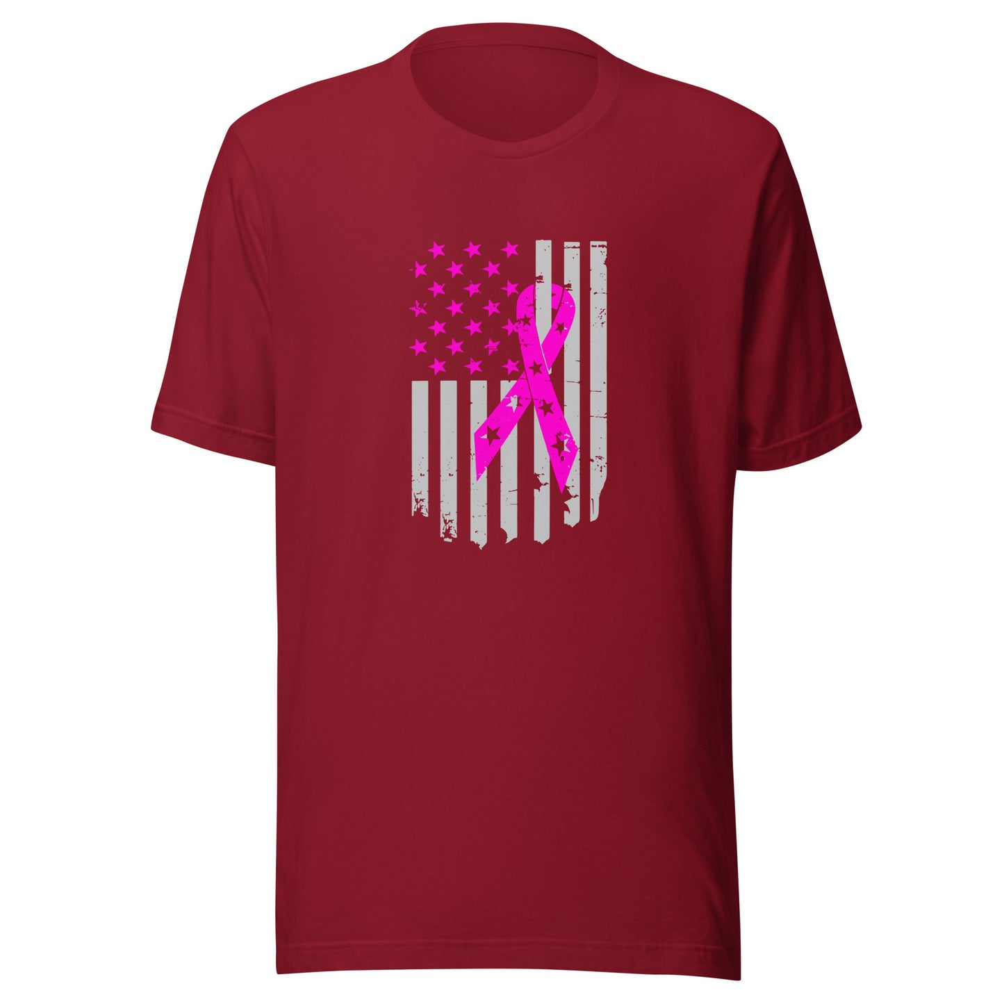 Distressed flag and ribbon Unisex t-shirt