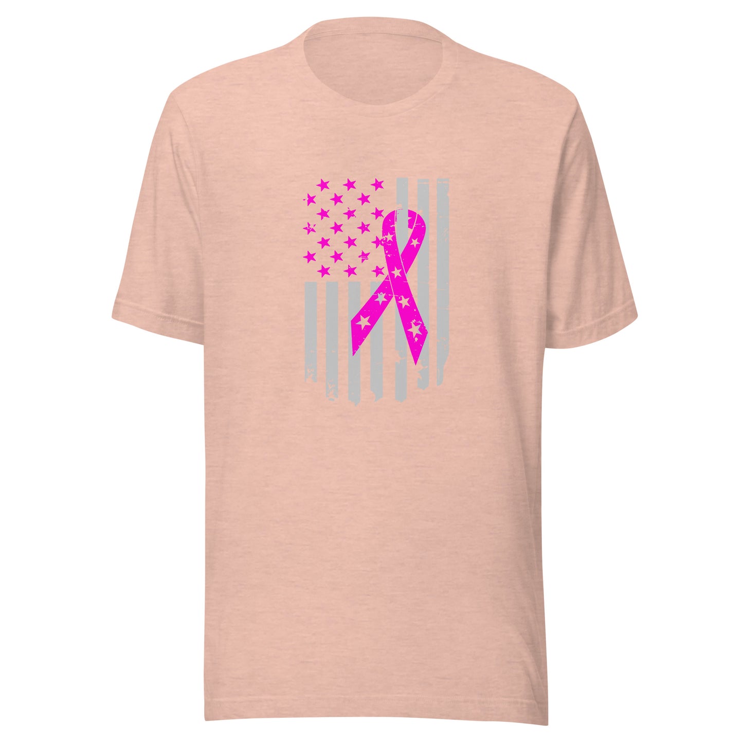 Distressed flag and ribbon Unisex t-shirt