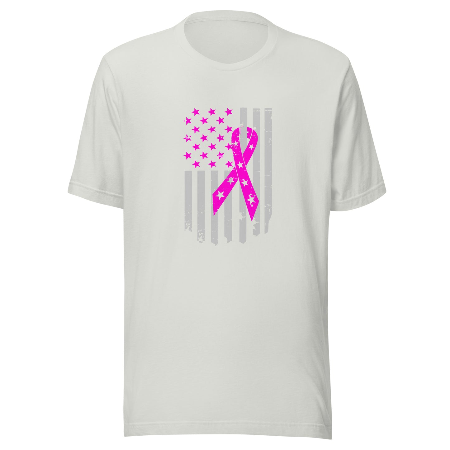 Distressed flag and ribbon Unisex t-shirt