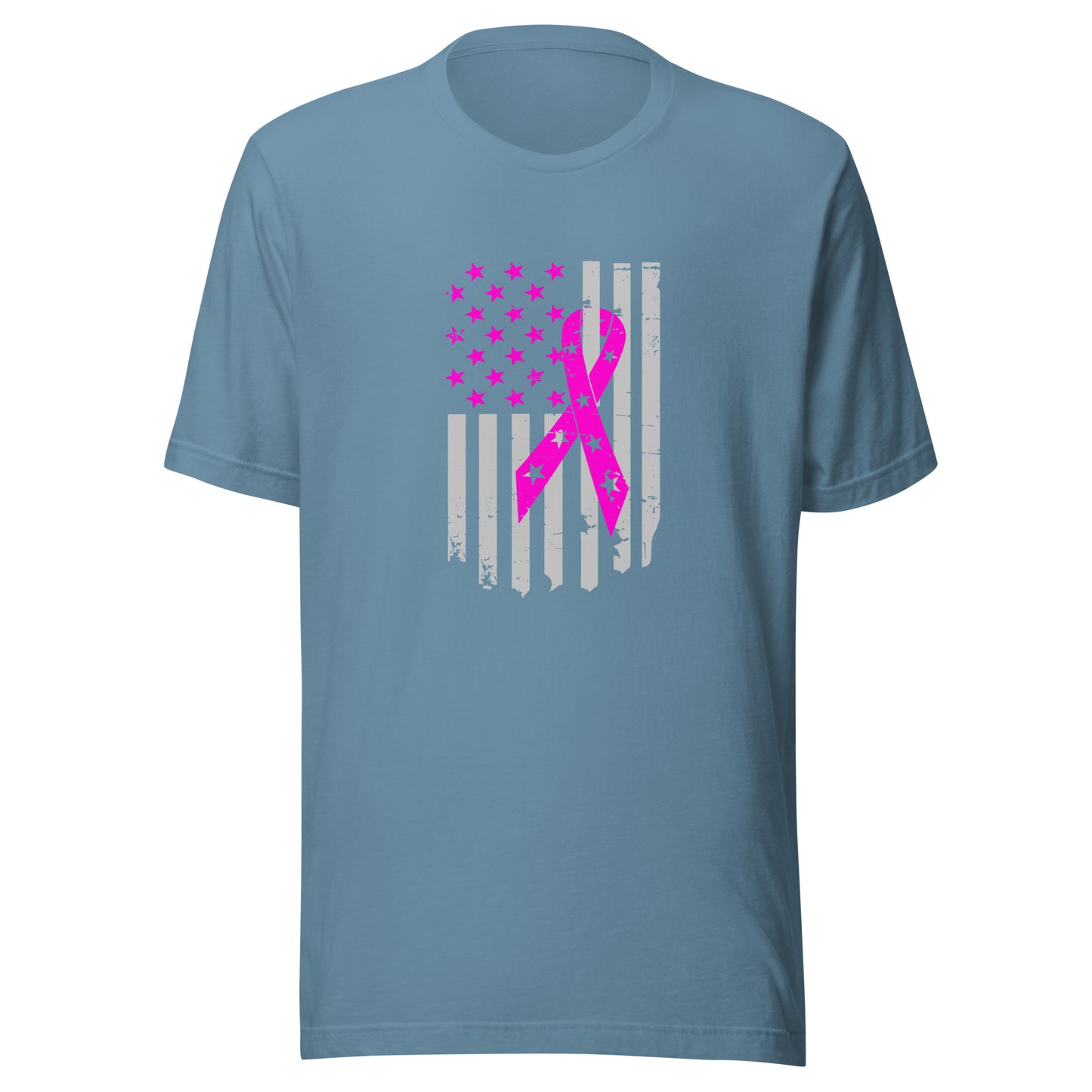Distressed flag and ribbon Unisex t-shirt