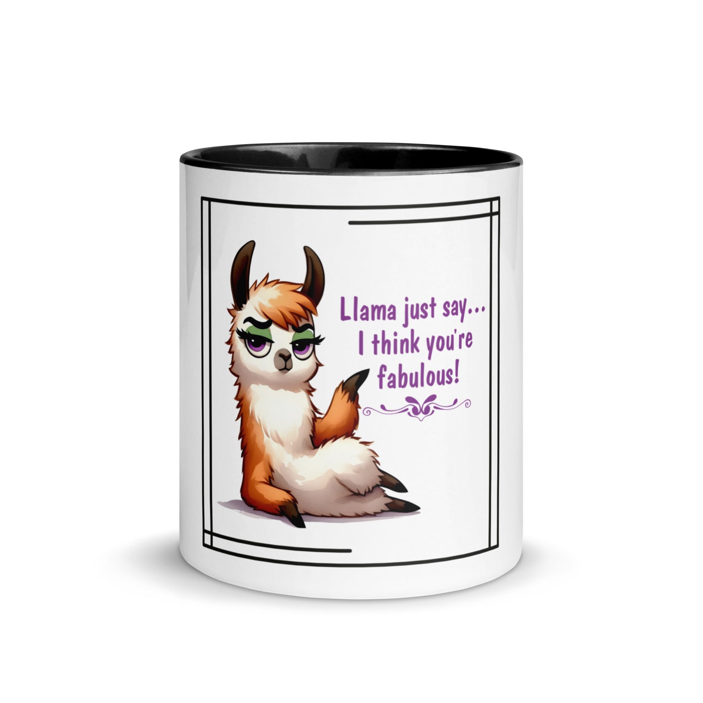 Llama just say Mug with Color Inside