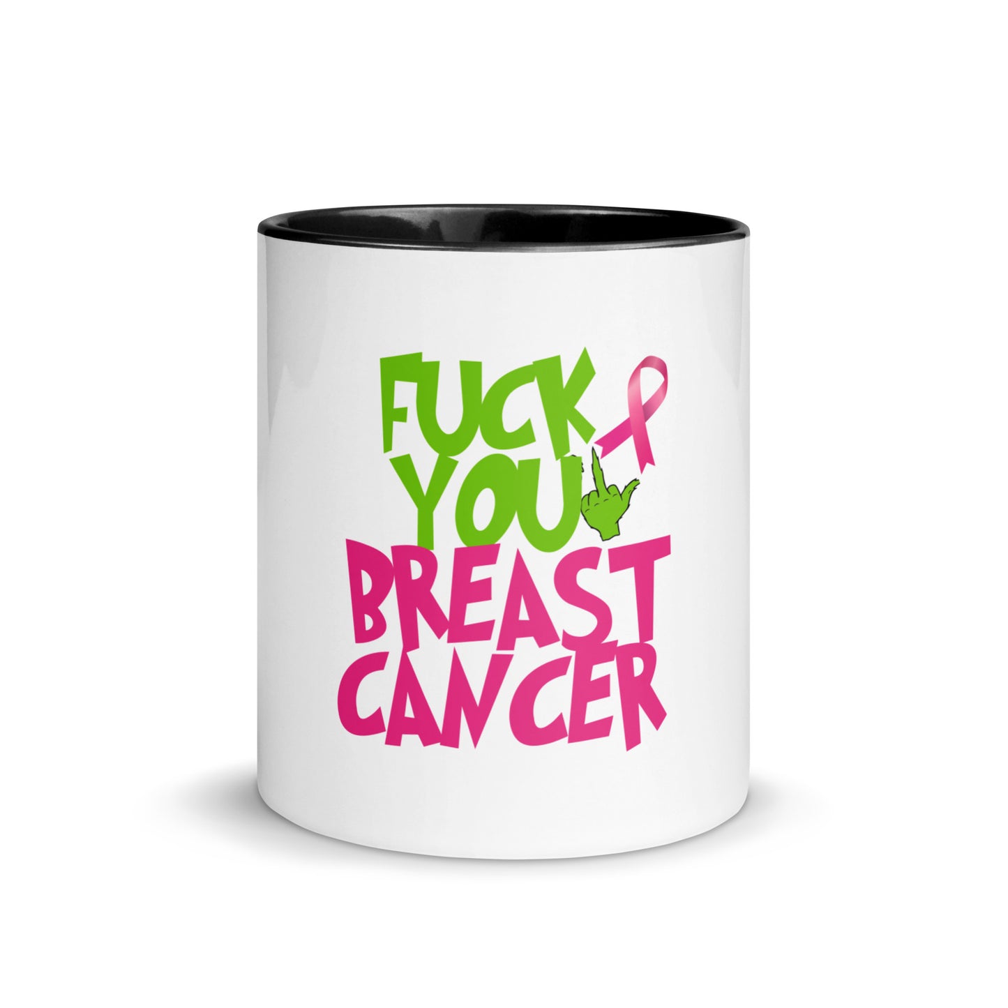 Grinch fu breast cancer Mug with Color Inside