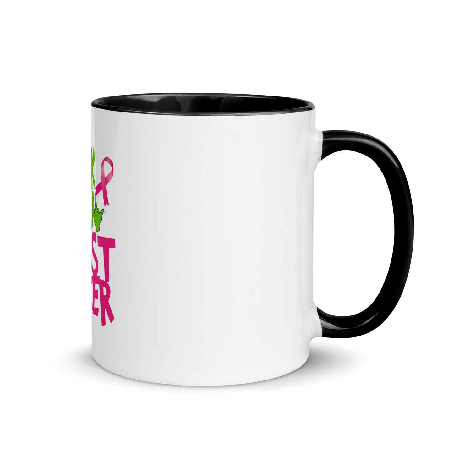 Grinch fu breast cancer Mug with Color Inside