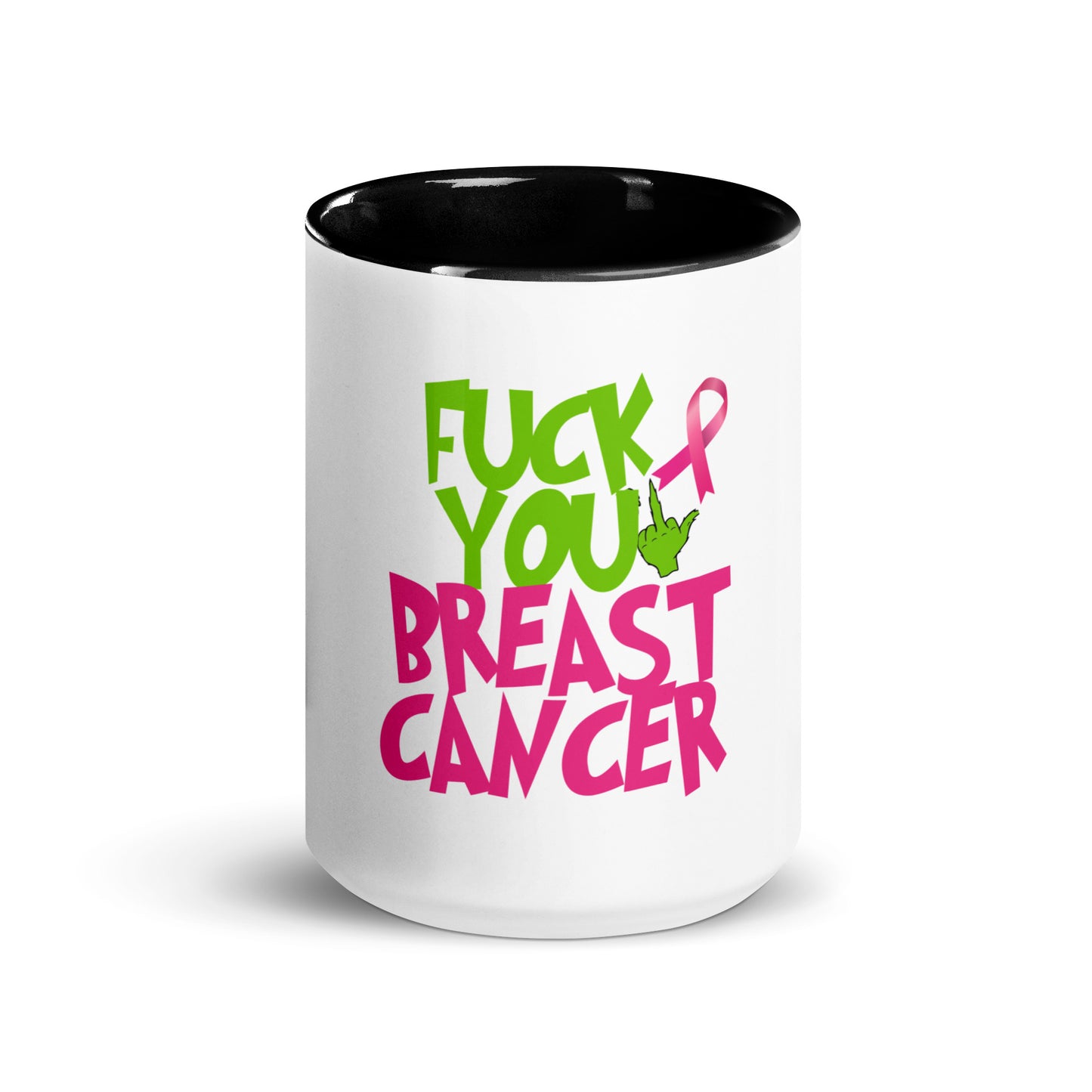 Grinch fu breast cancer Mug with Color Inside