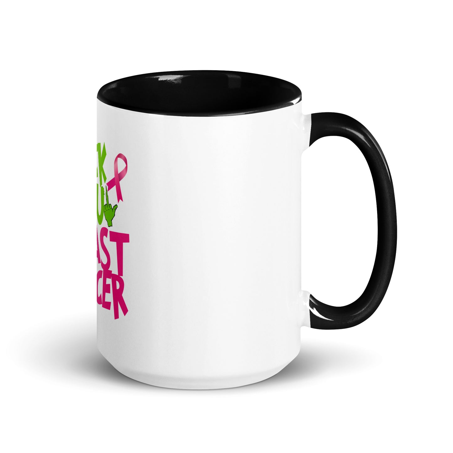 Grinch fu breast cancer Mug with Color Inside