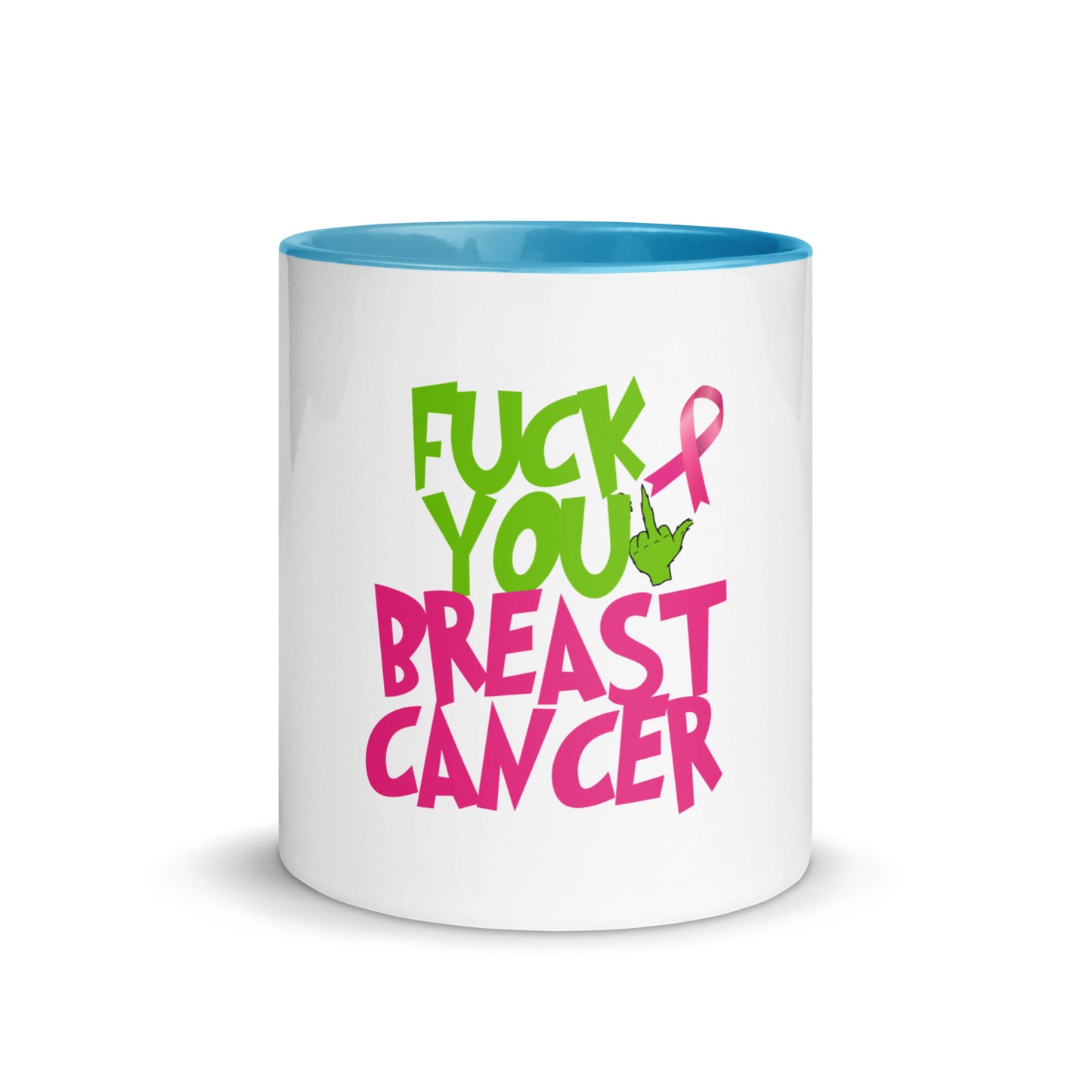 Grinch fu breast cancer Mug with Color Inside