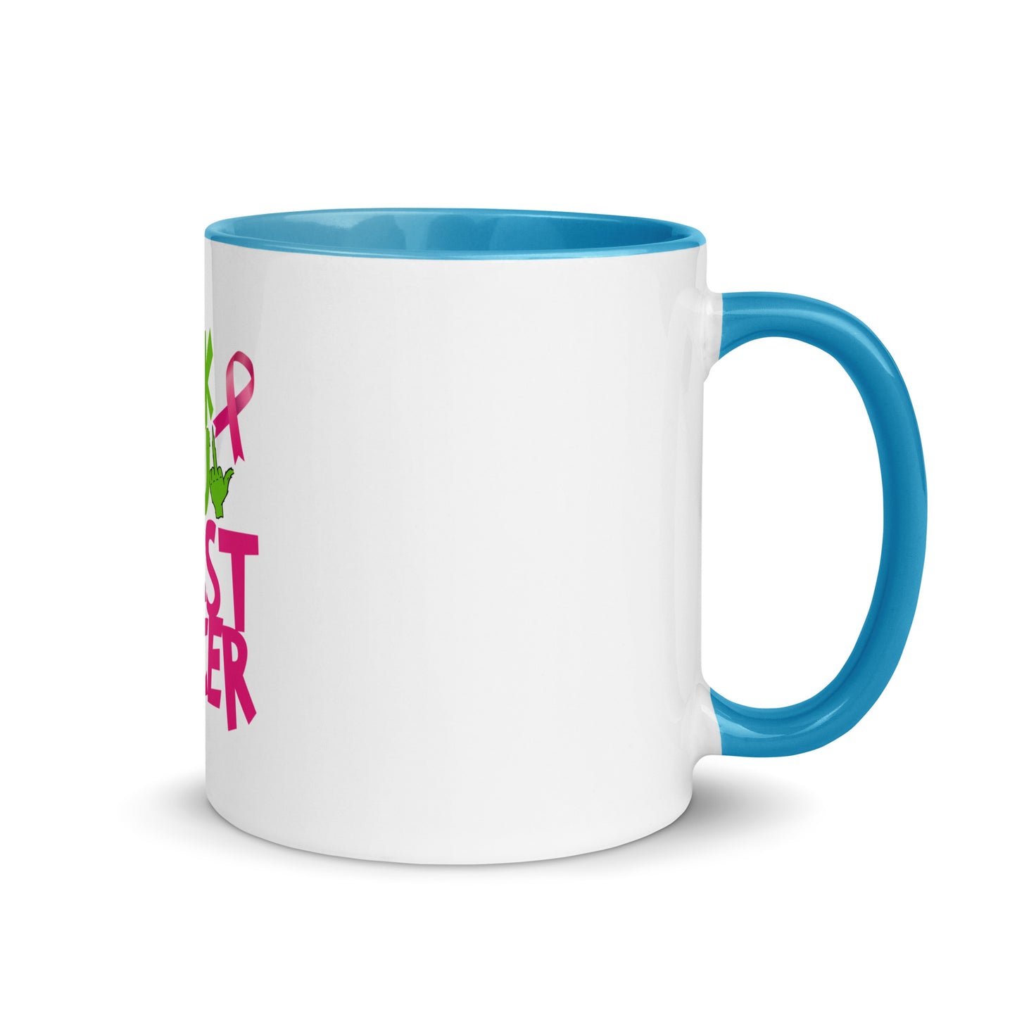 Grinch fu breast cancer Mug with Color Inside