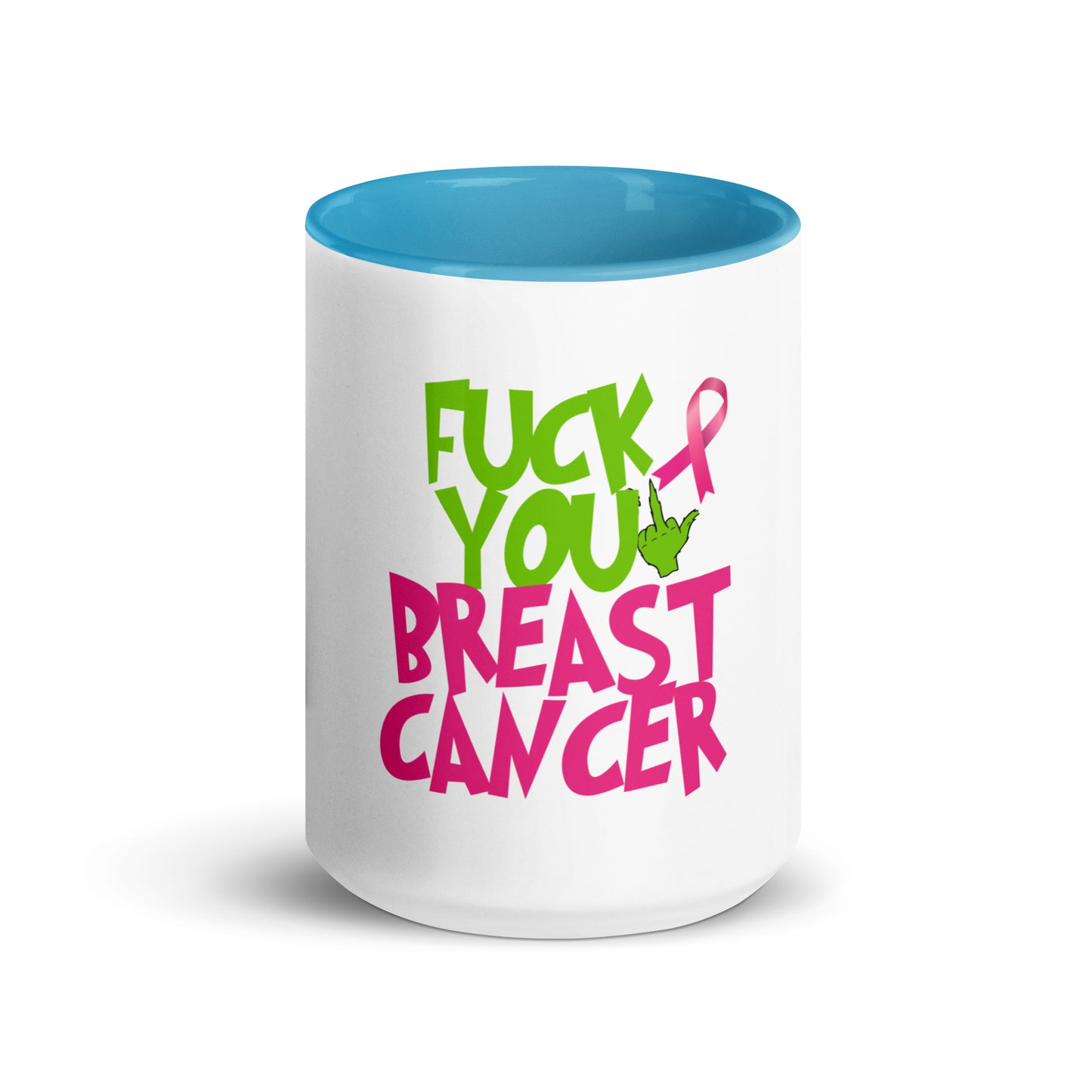 Grinch fu breast cancer Mug with Color Inside