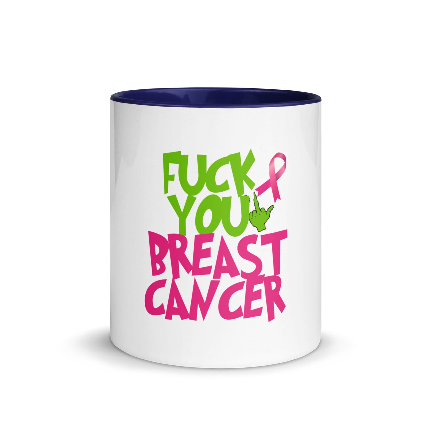 Grinch fu breast cancer Mug with Color Inside
