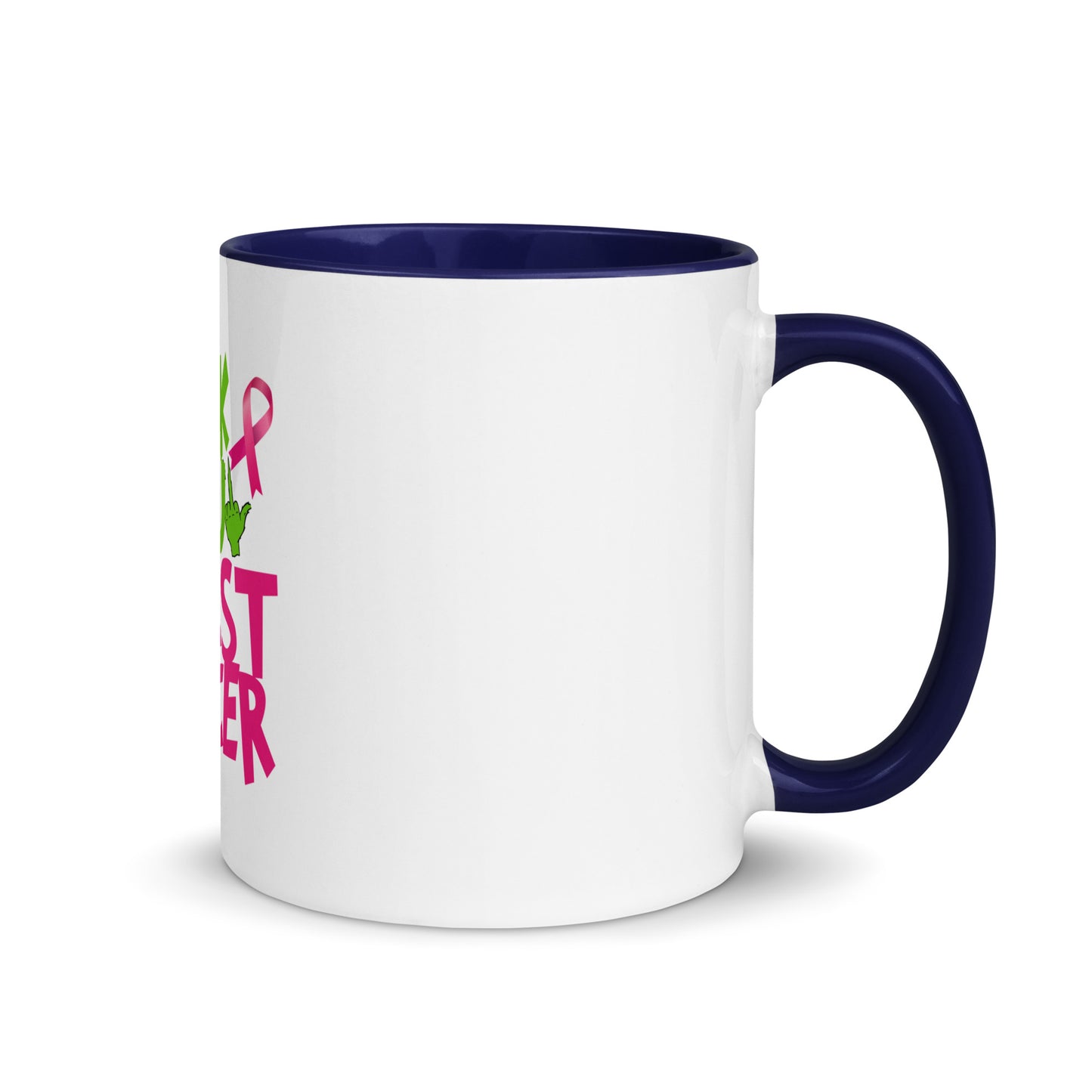 Grinch fu breast cancer Mug with Color Inside
