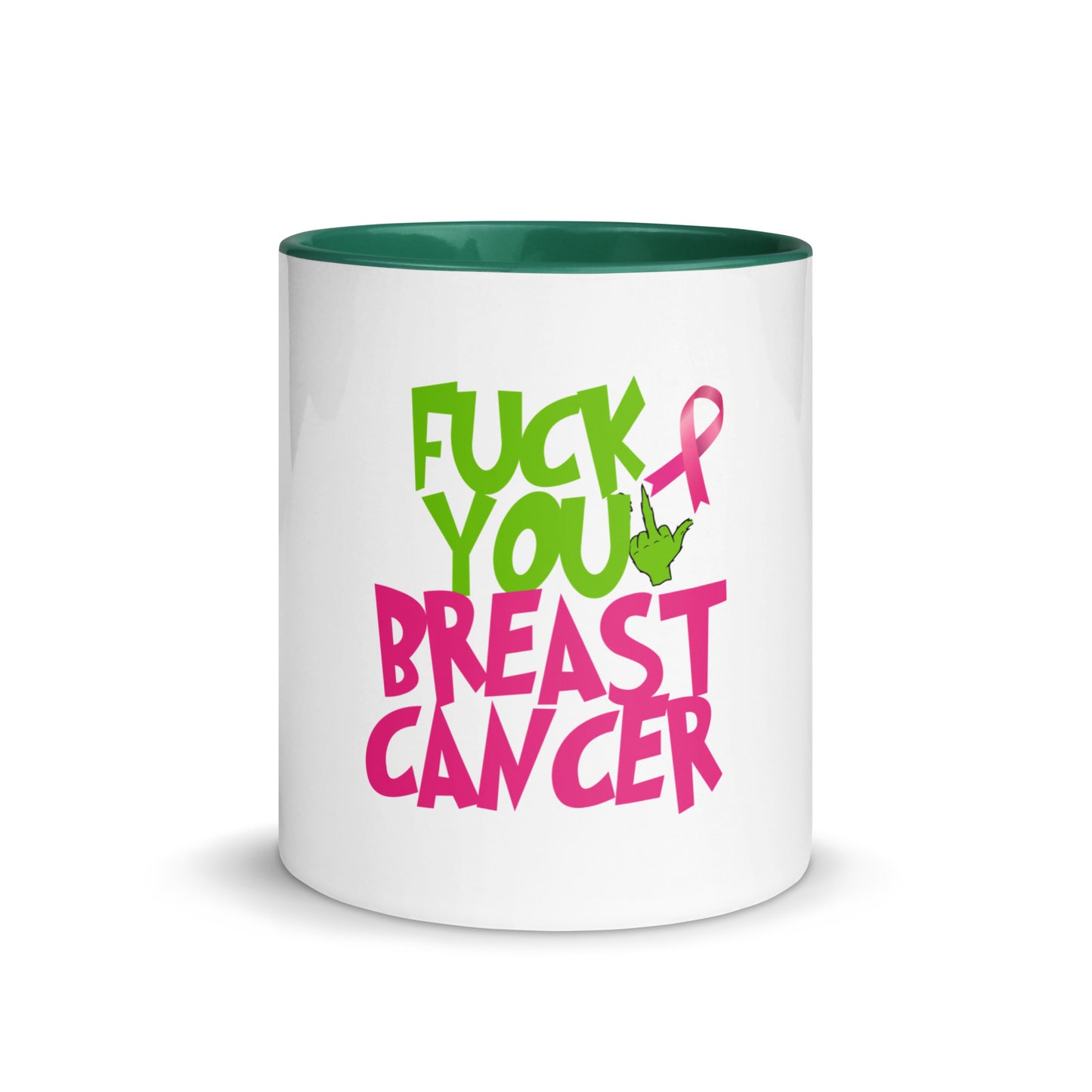 Grinch fu breast cancer Mug with Color Inside
