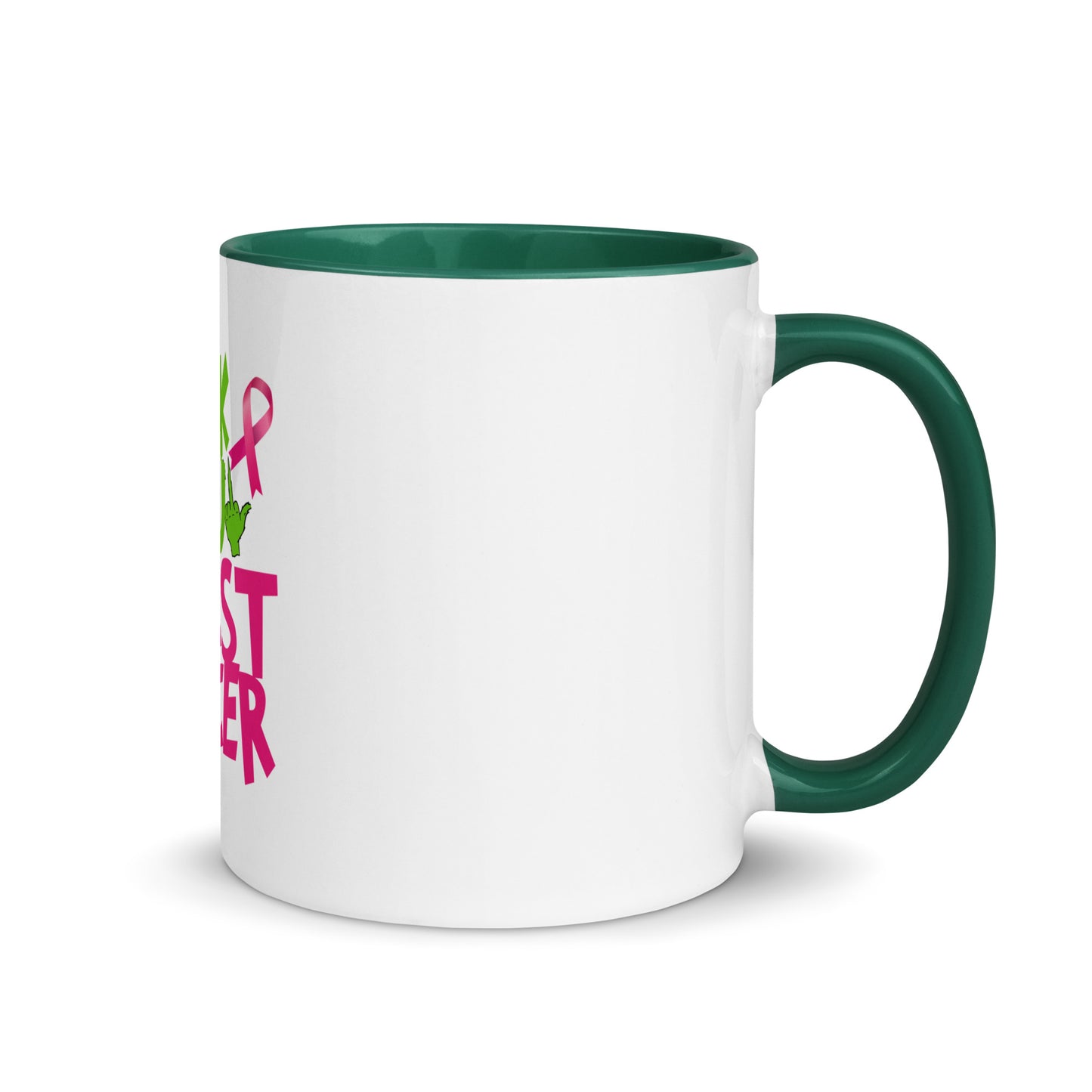 Grinch fu breast cancer Mug with Color Inside