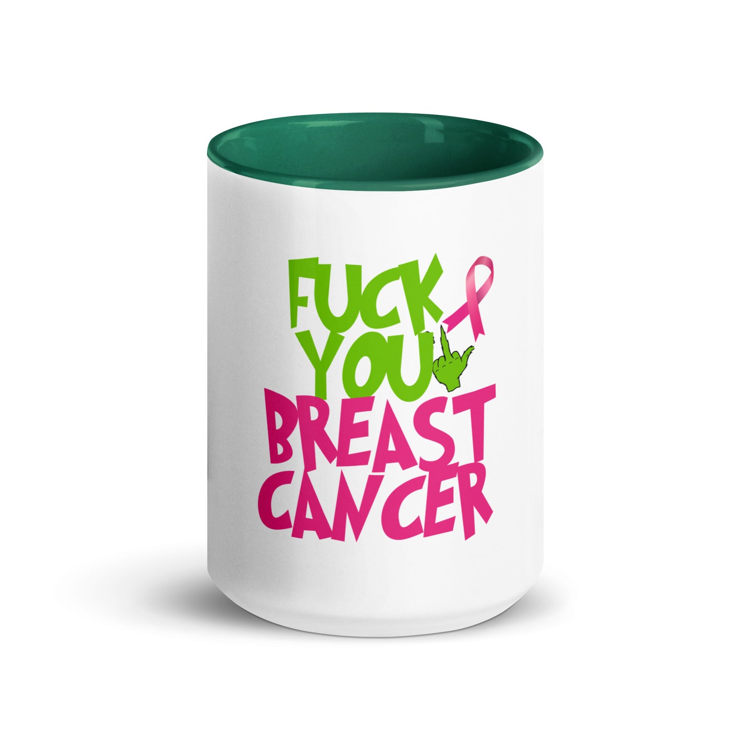 Grinch fu breast cancer Mug with Color Inside