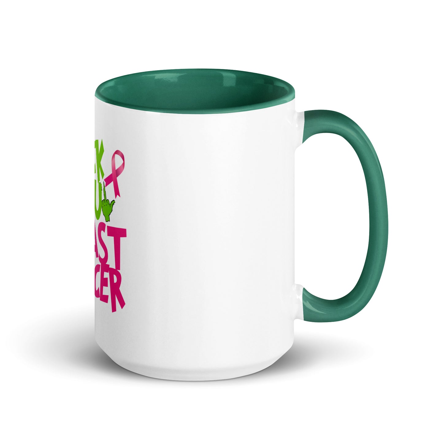 Grinch fu breast cancer Mug with Color Inside