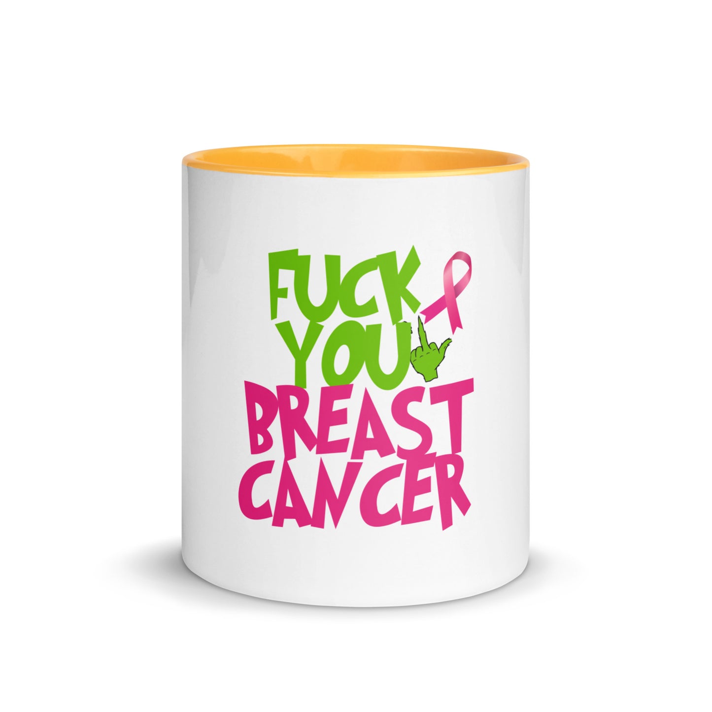 Grinch fu breast cancer Mug with Color Inside
