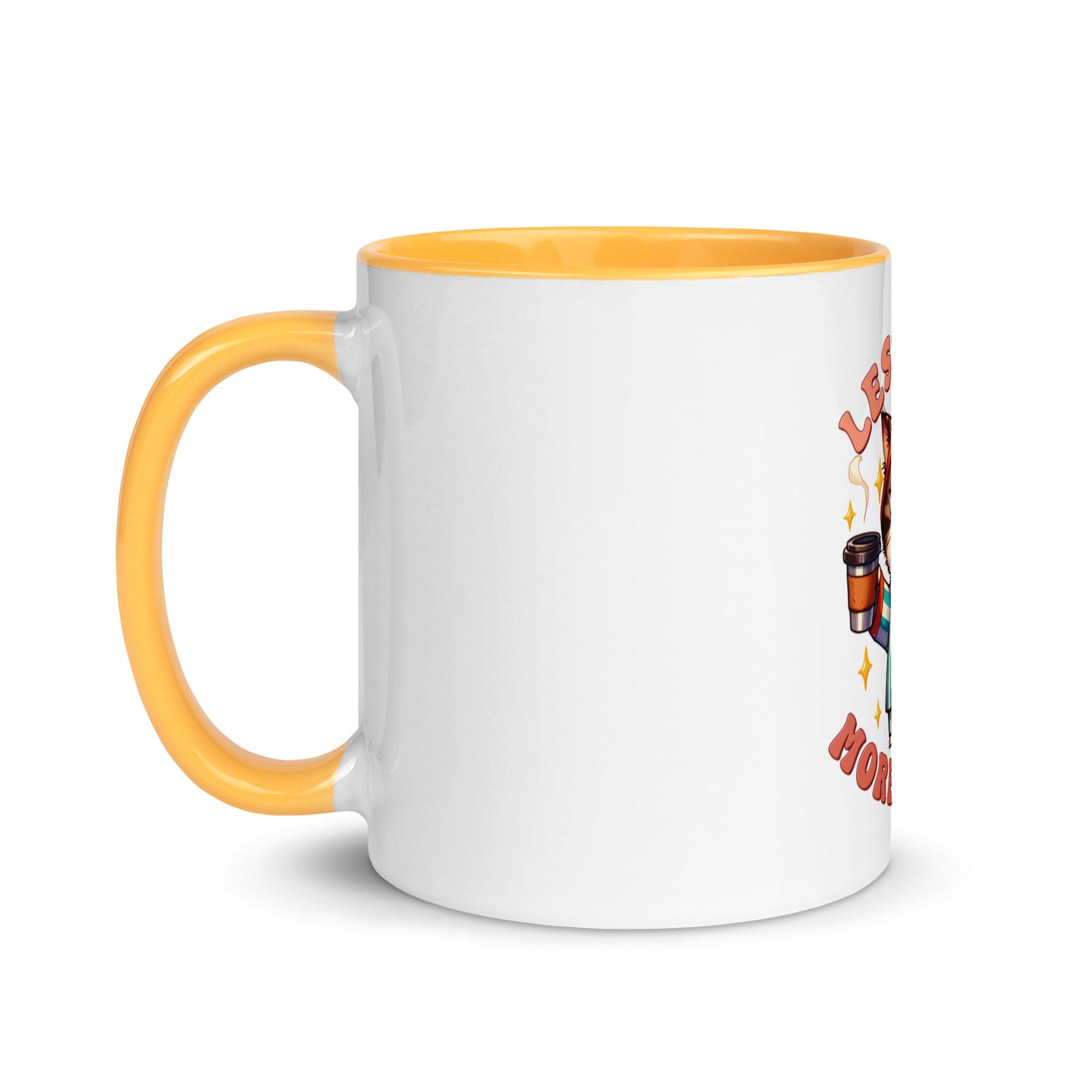 Less talk cat Mug with Color Inside