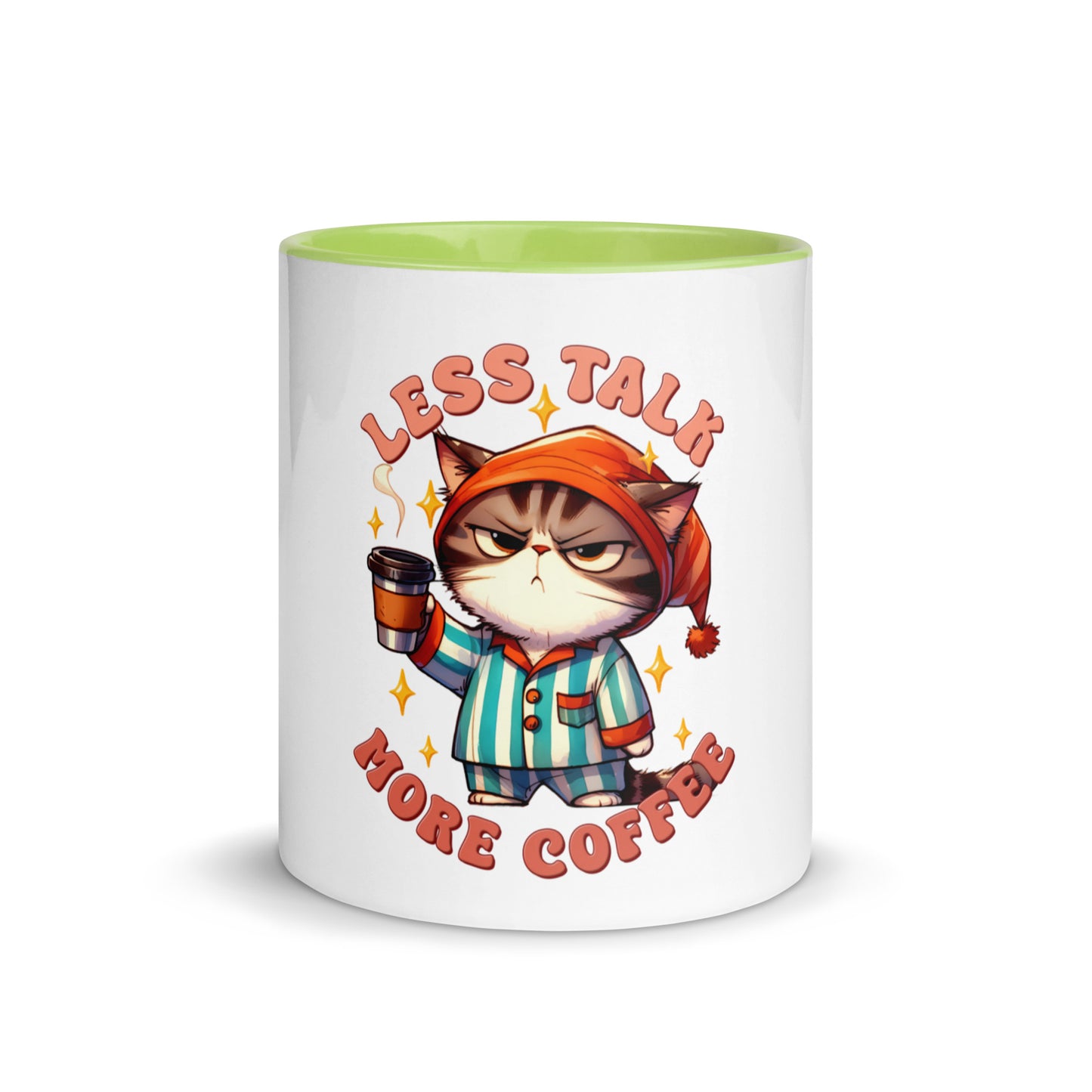 Less talk cat Mug with Color Inside