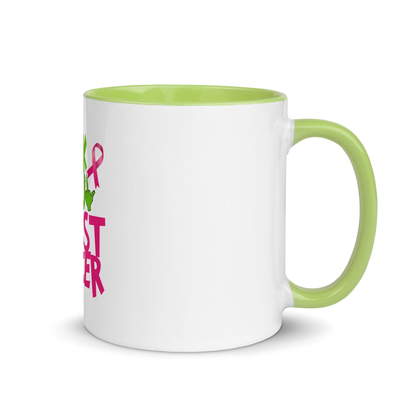 Grinch fu breast cancer Mug with Color Inside