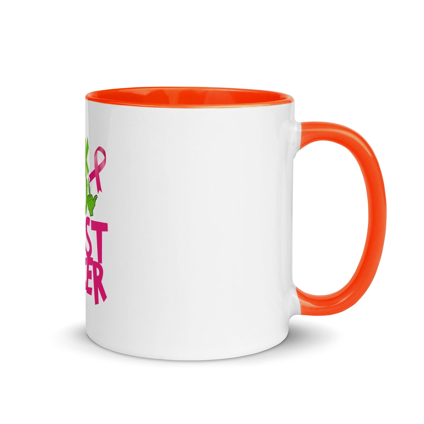 Grinch fu breast cancer Mug with Color Inside