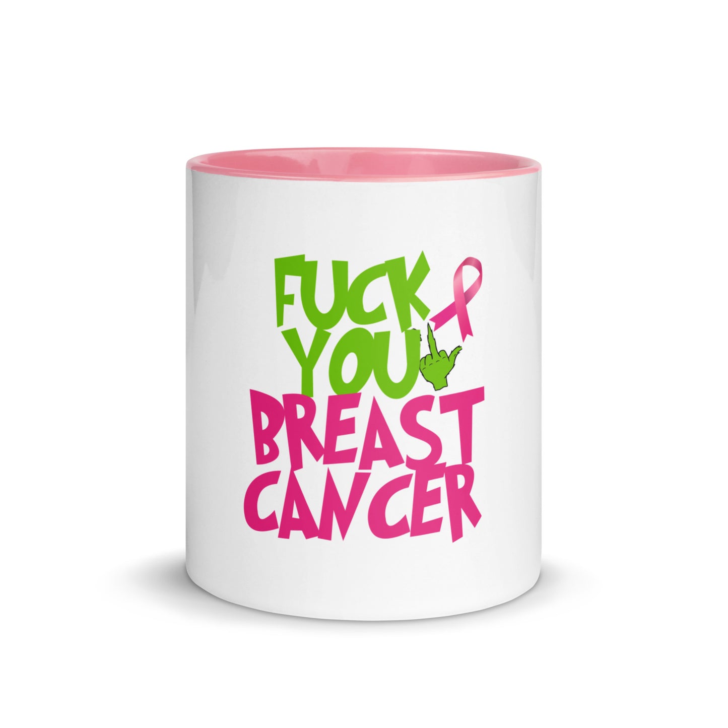 Grinch fu breast cancer Mug with Color Inside