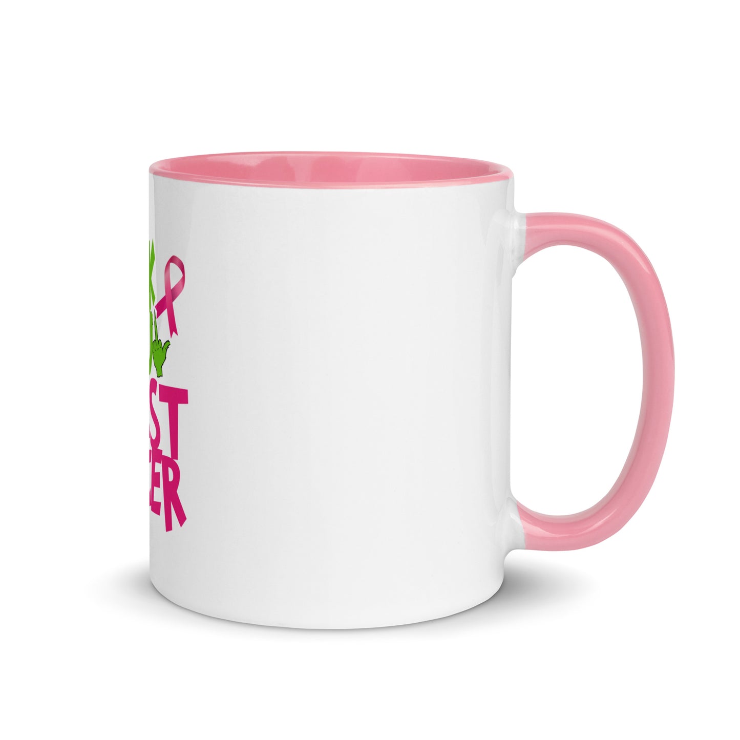 Grinch fu breast cancer Mug with Color Inside