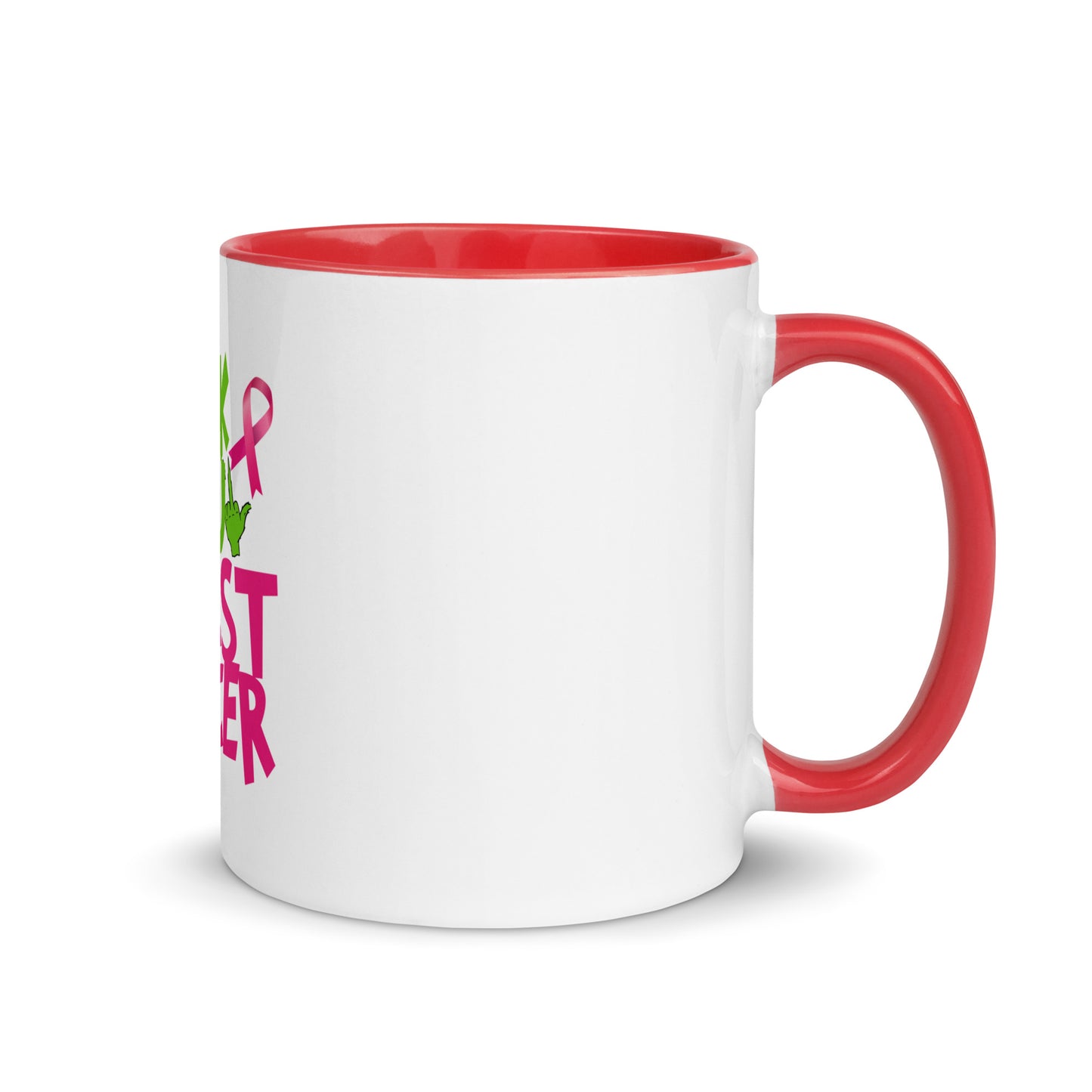 Grinch fu breast cancer Mug with Color Inside