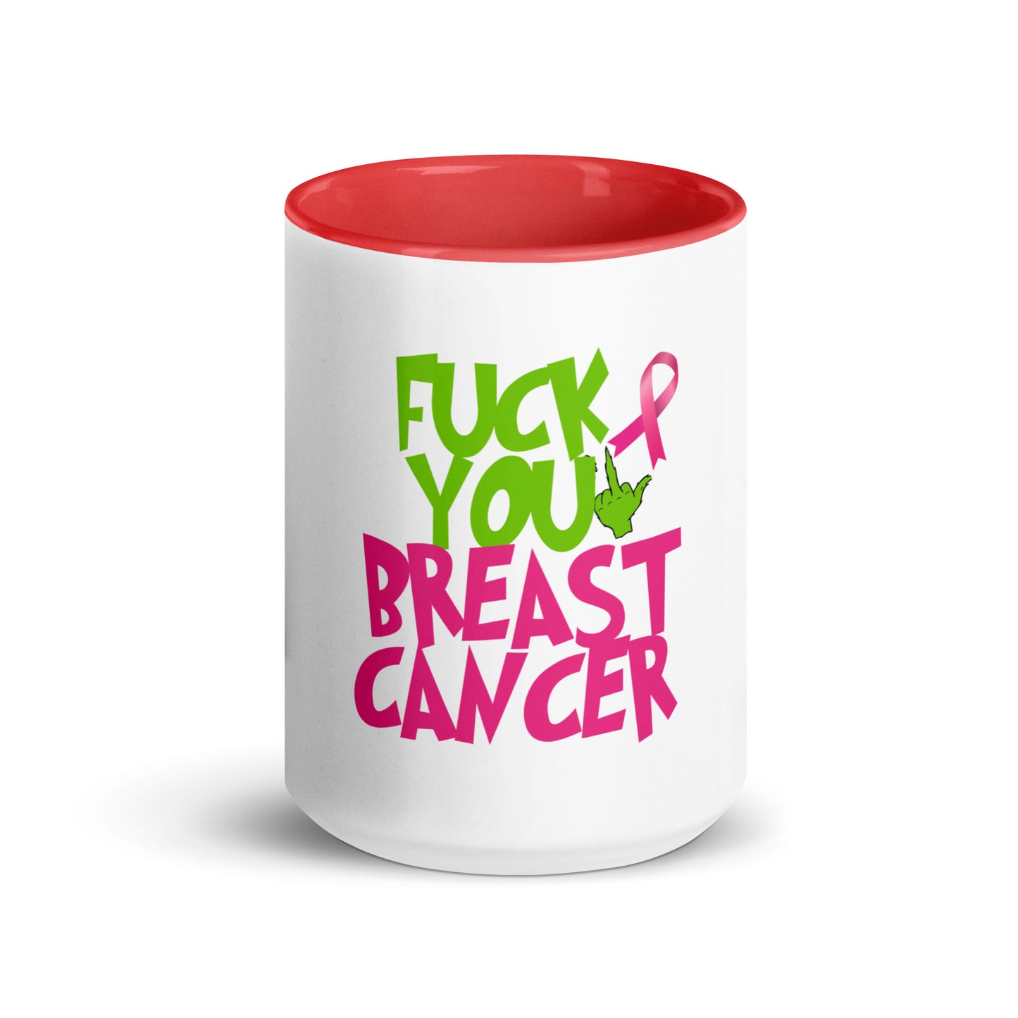 Grinch fu breast cancer Mug with Color Inside