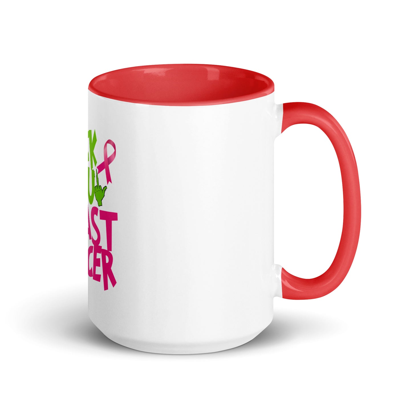 Grinch fu breast cancer Mug with Color Inside