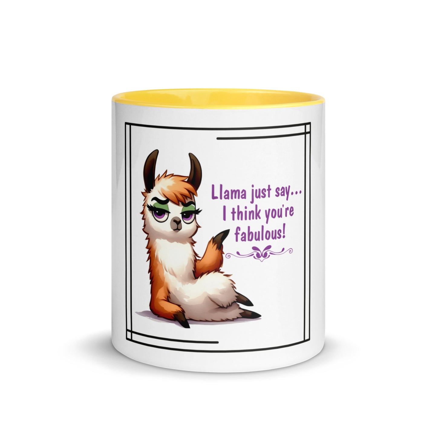 Llama just say Mug with Color Inside
