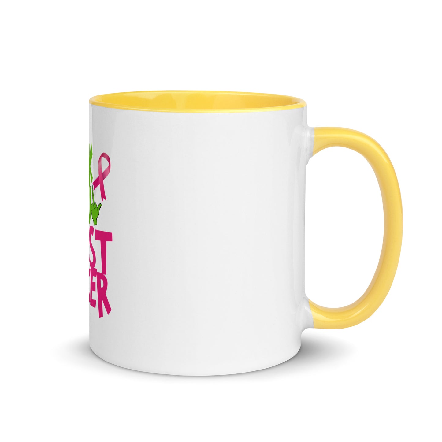 Grinch fu breast cancer Mug with Color Inside