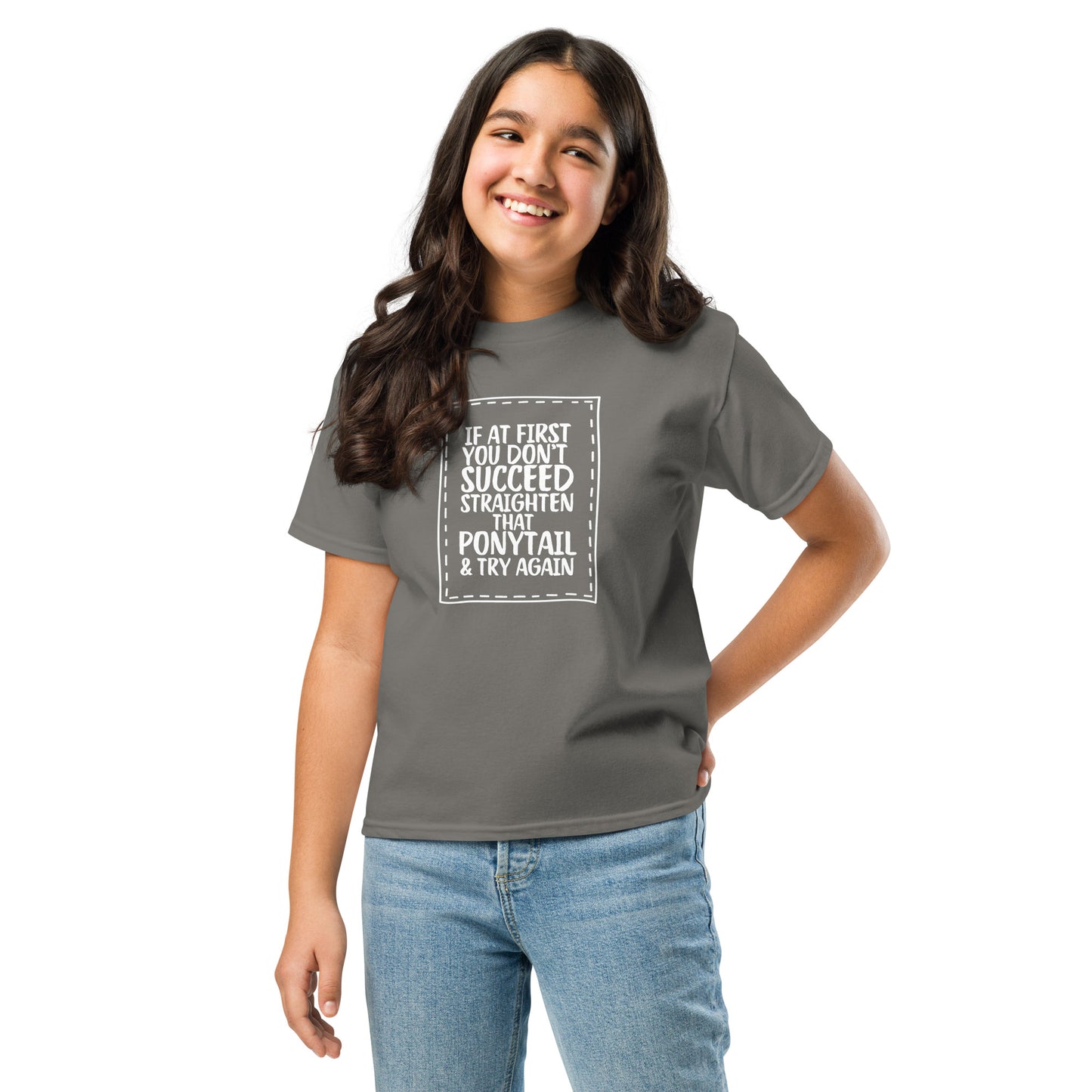 Straighten ponytail Youth classic tee