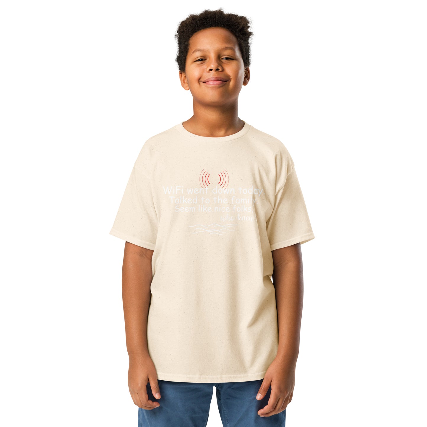WiFi went down Youth classic tee