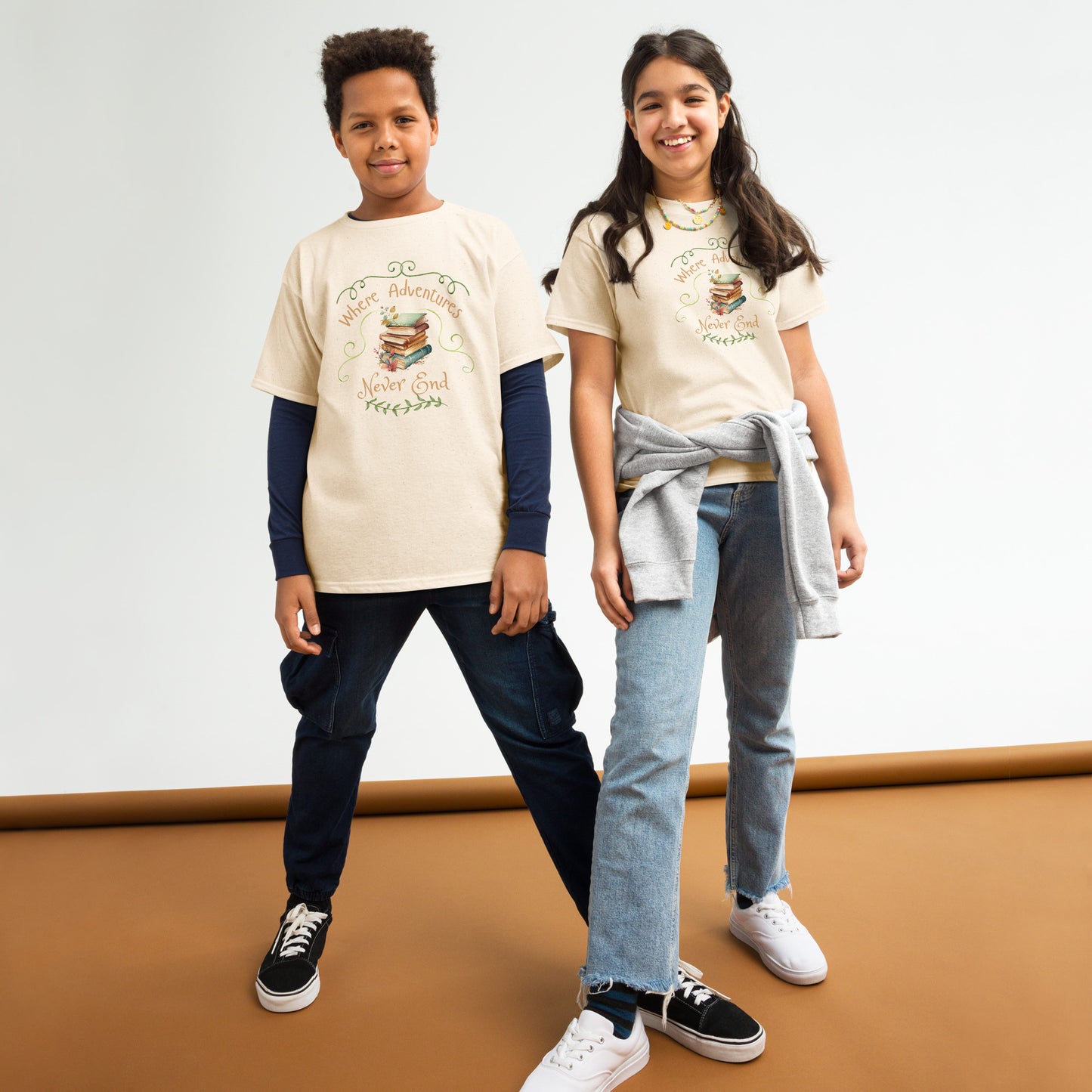 Where adventures Youth classic tee