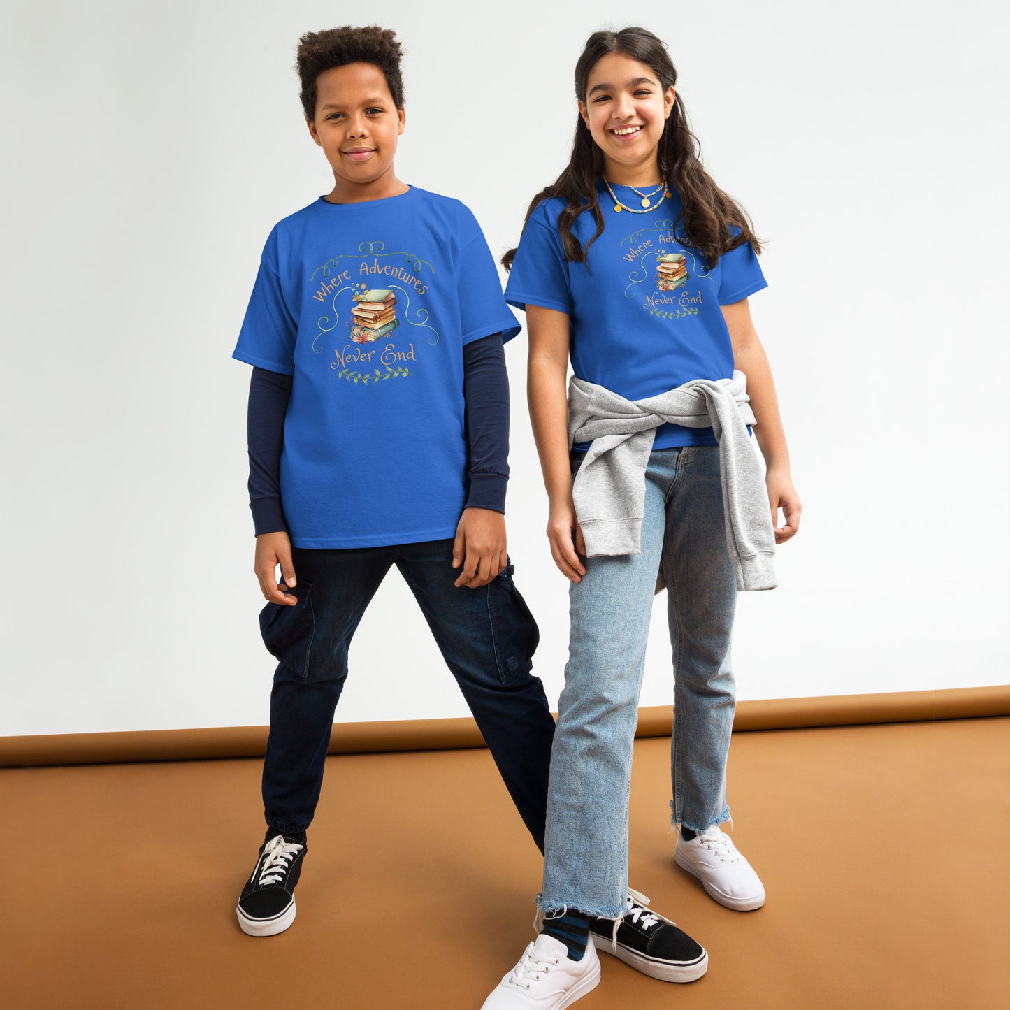 Where adventures Youth classic tee