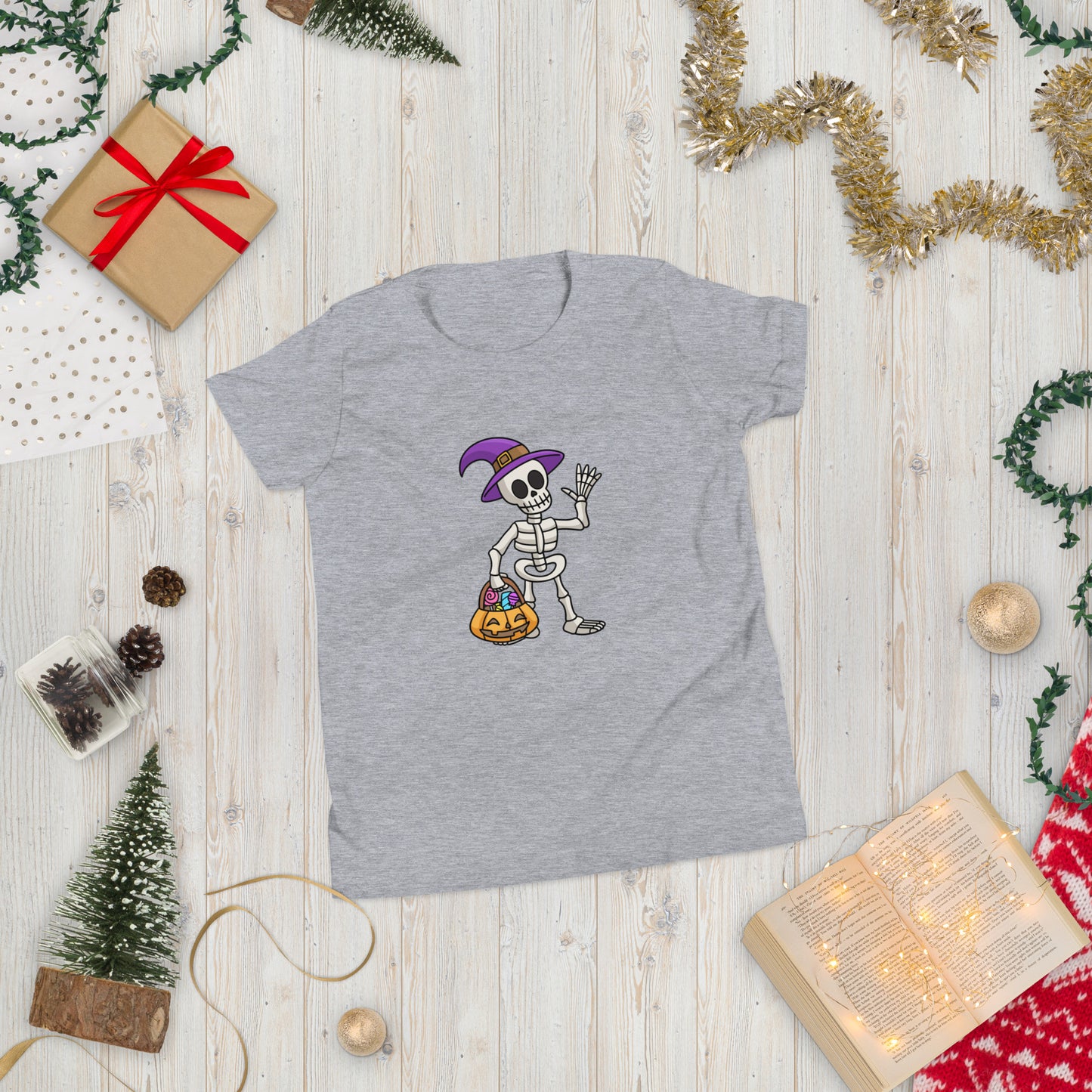 Skeleton halloween Youth Short Sleeve T-Shirt