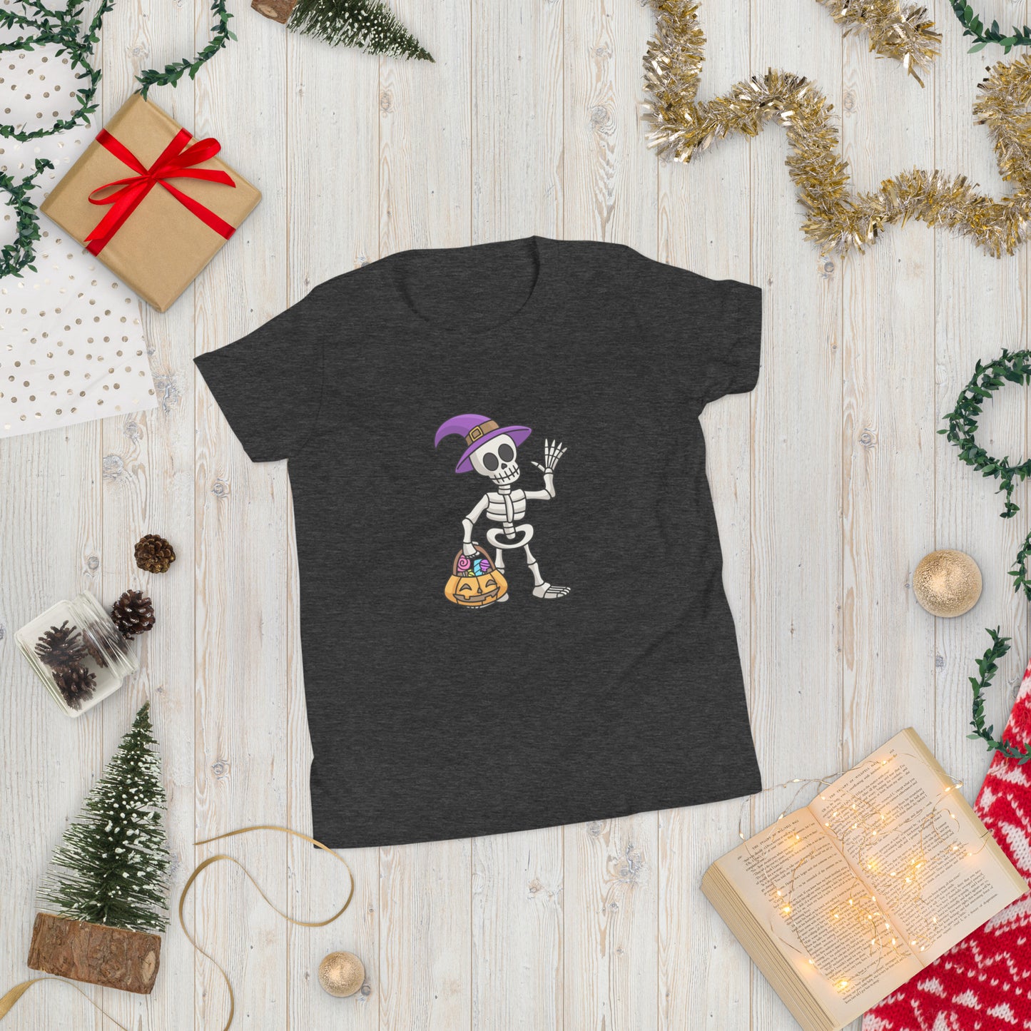 Skeleton halloween Youth Short Sleeve T-Shirt