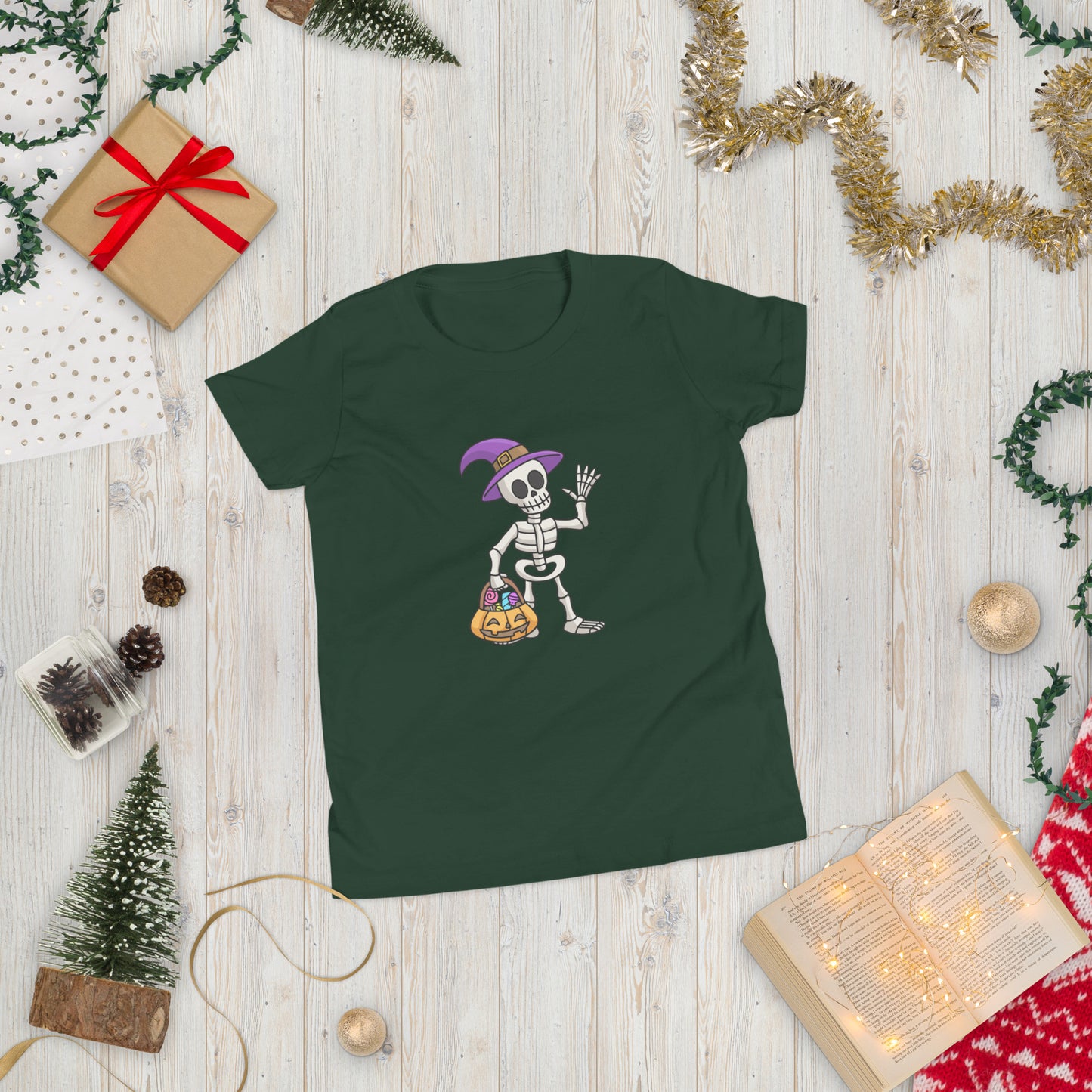 Skeleton halloween Youth Short Sleeve T-Shirt